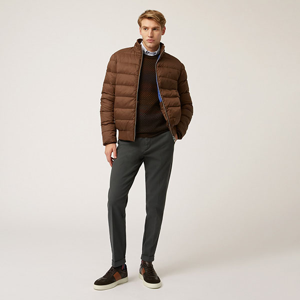 Wool Crew-Neck Pullover With Fade Effect , Brown, large image number 3