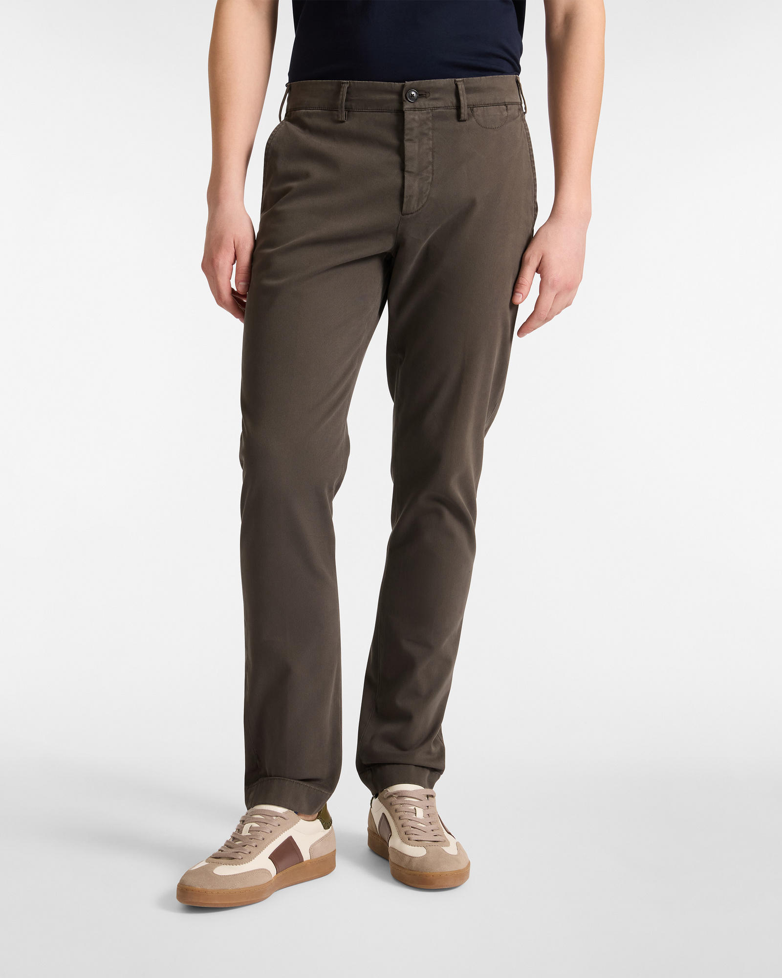 Narrow Fit Chino Trousers, Green, large