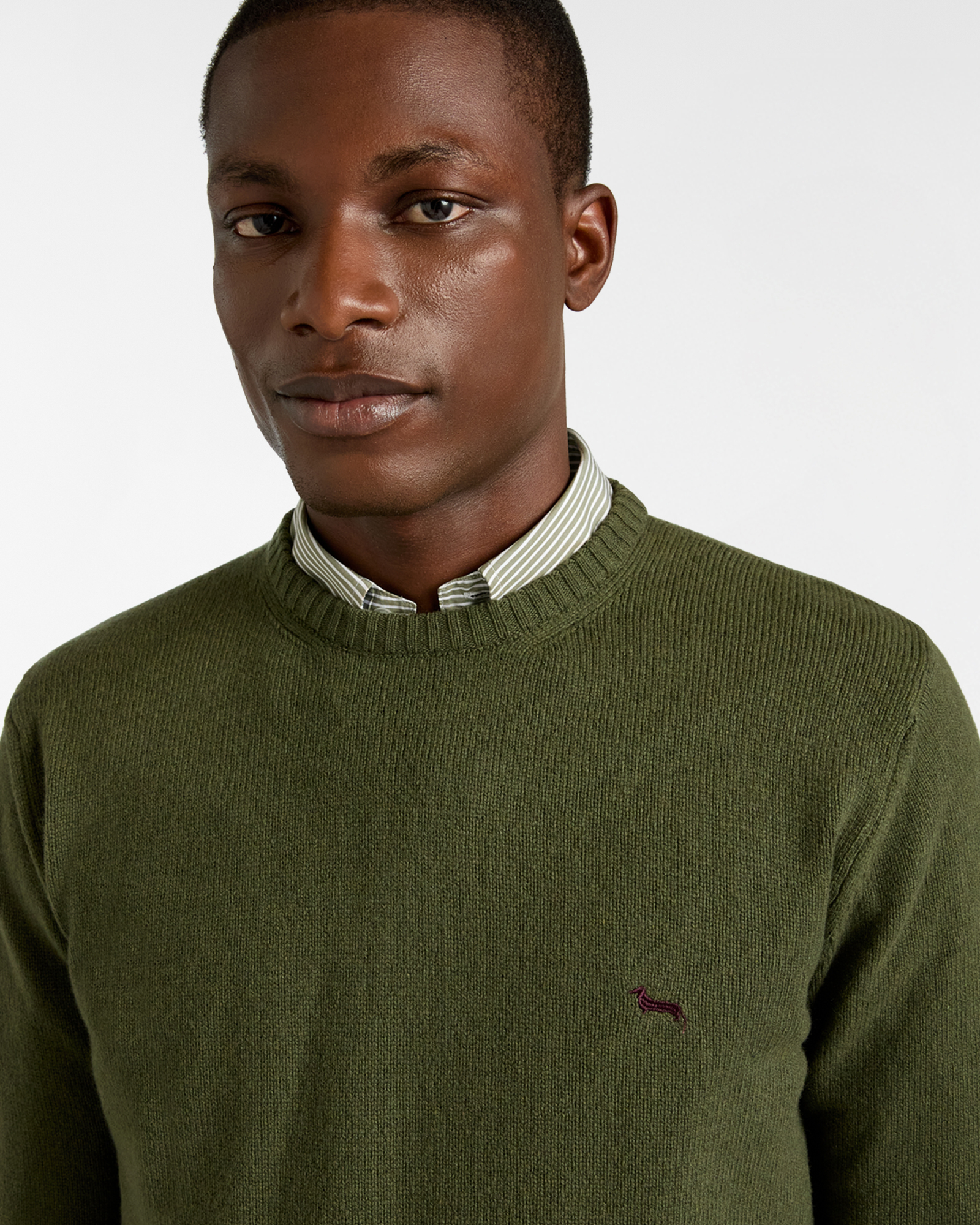 Wool and Cashmere Pullover, Olive Green, large image number 2