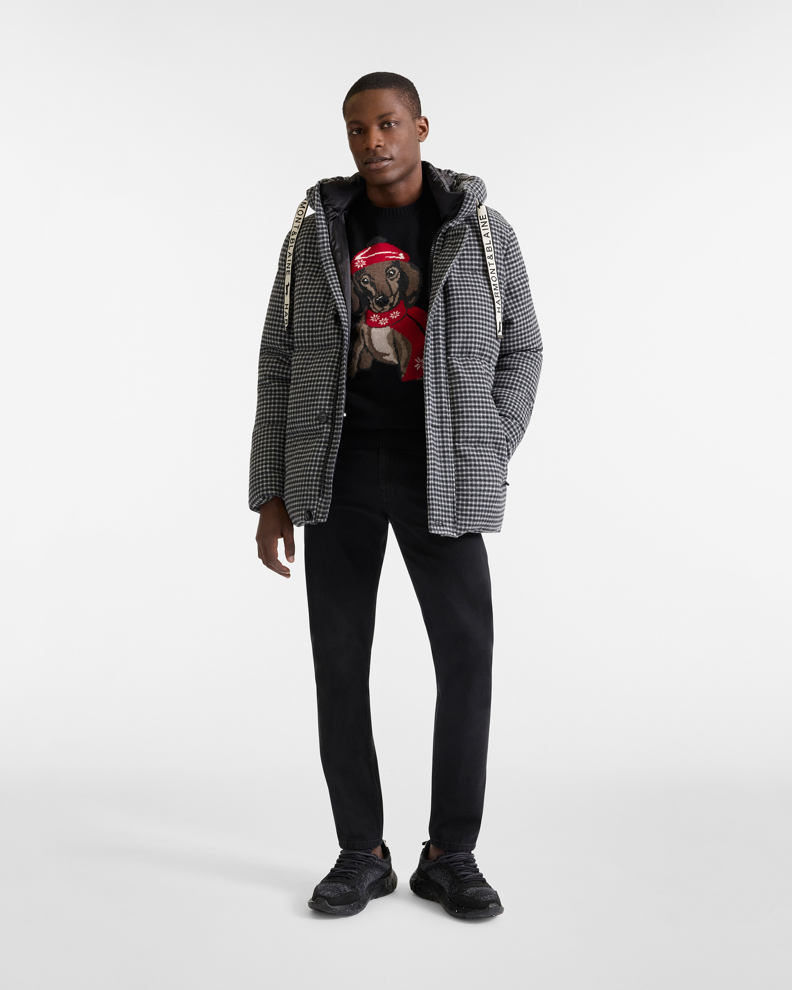 Crewneck with Dachshund Jacquard Capsule Xmas Selection, Black, large image number 3