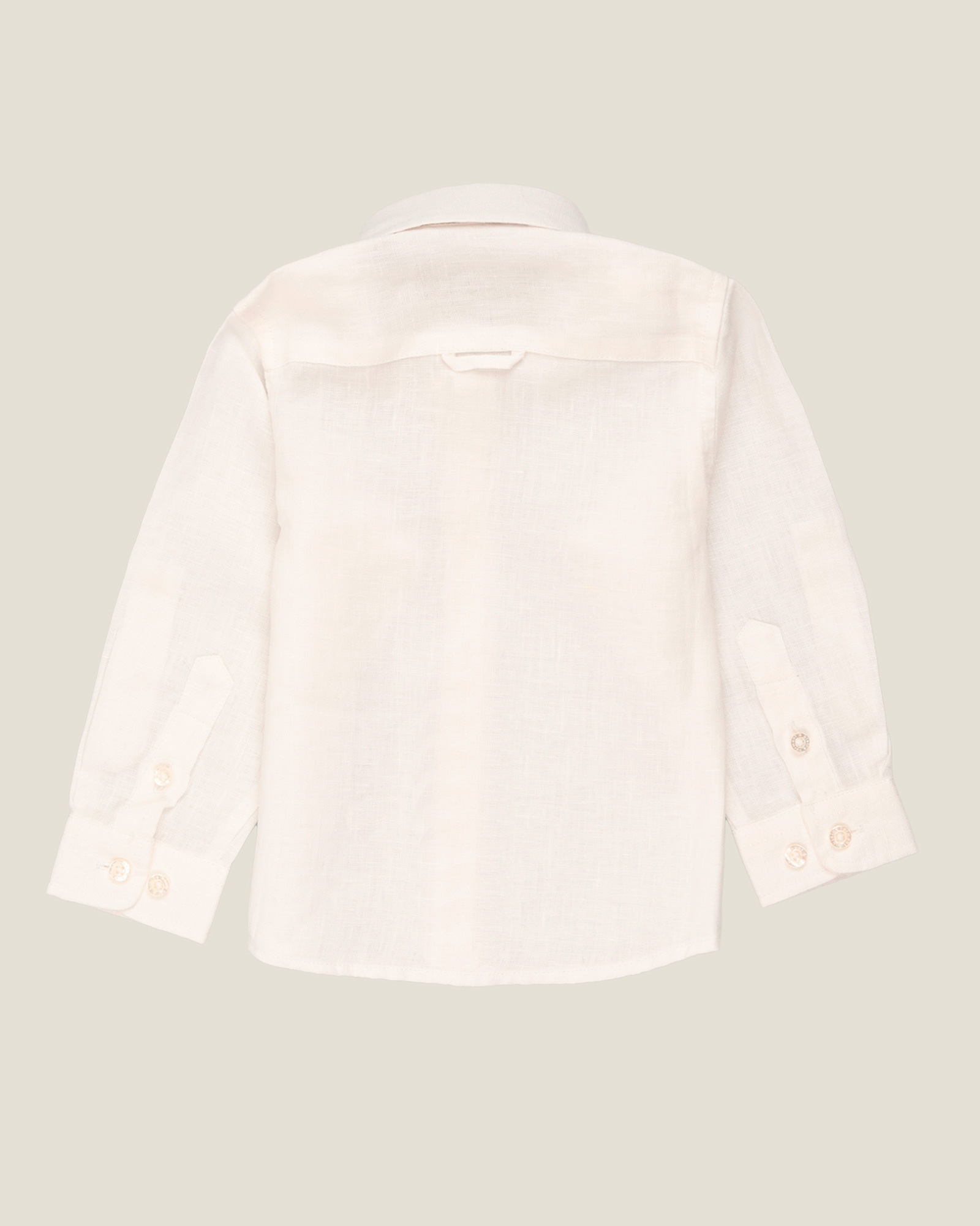 Camisa de lino con logotipo bordado
