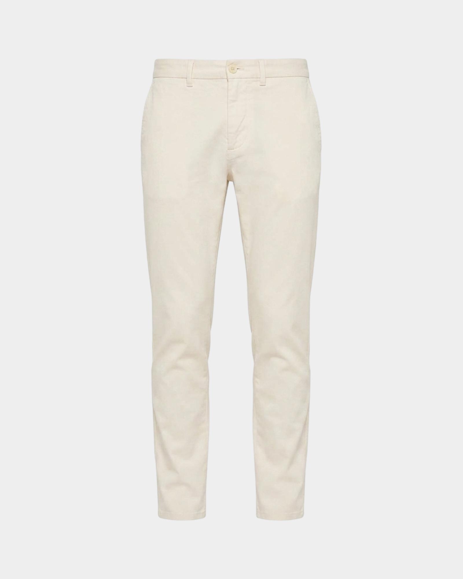Pantal&oacute;n chino para hombre en algod&oacute;n el&aacute;stico corte Narrow, TORTORA, large