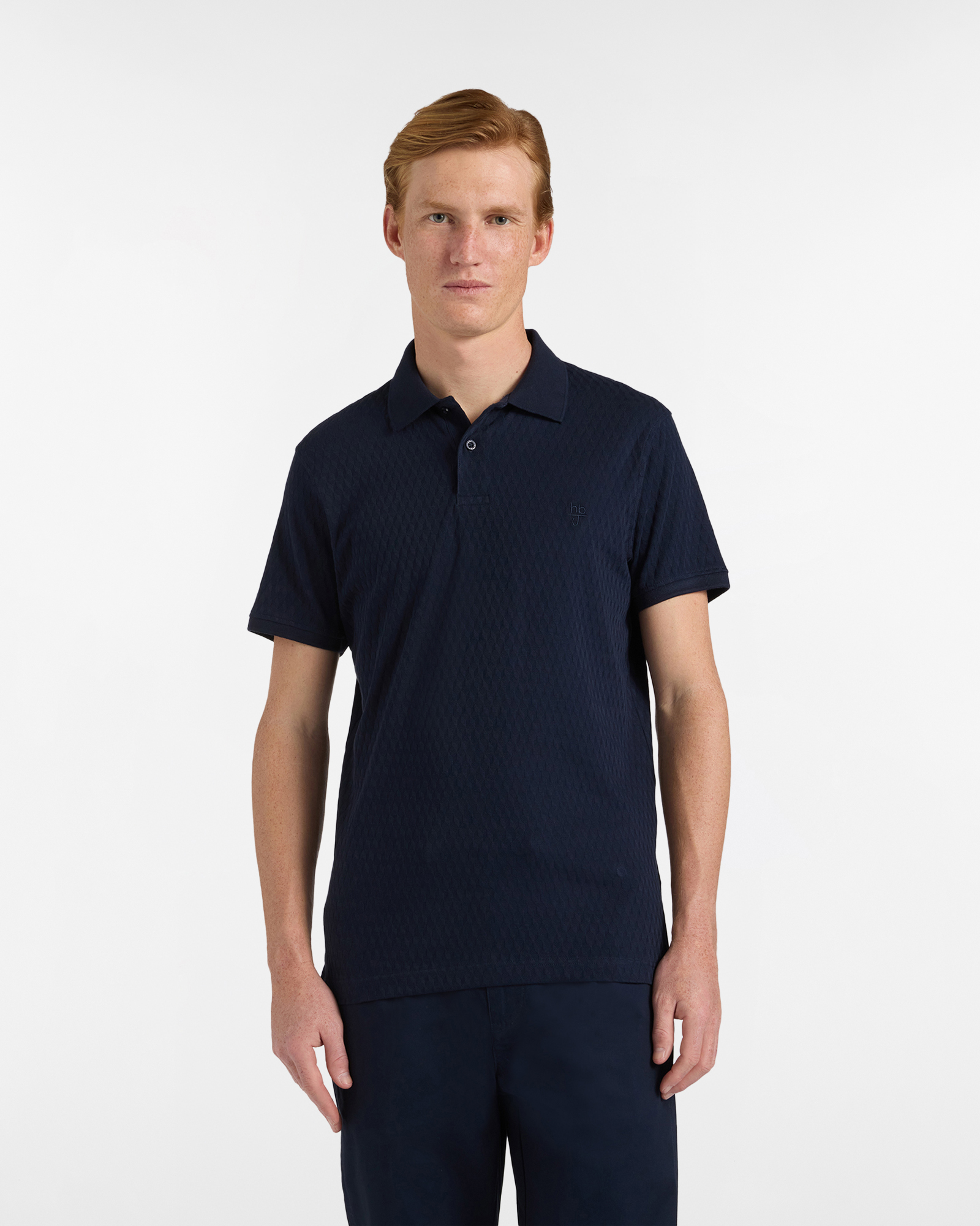 Polo uomo slim fit motivo jaquard