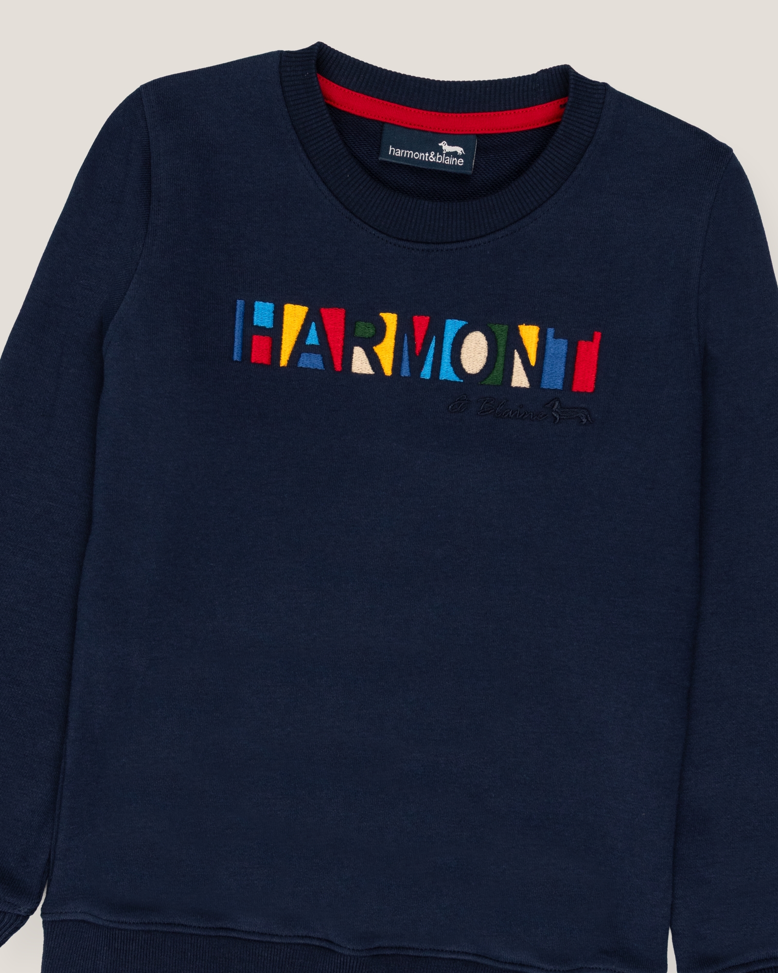 Regimental crewneck sweatshirt, Dark Blue, large