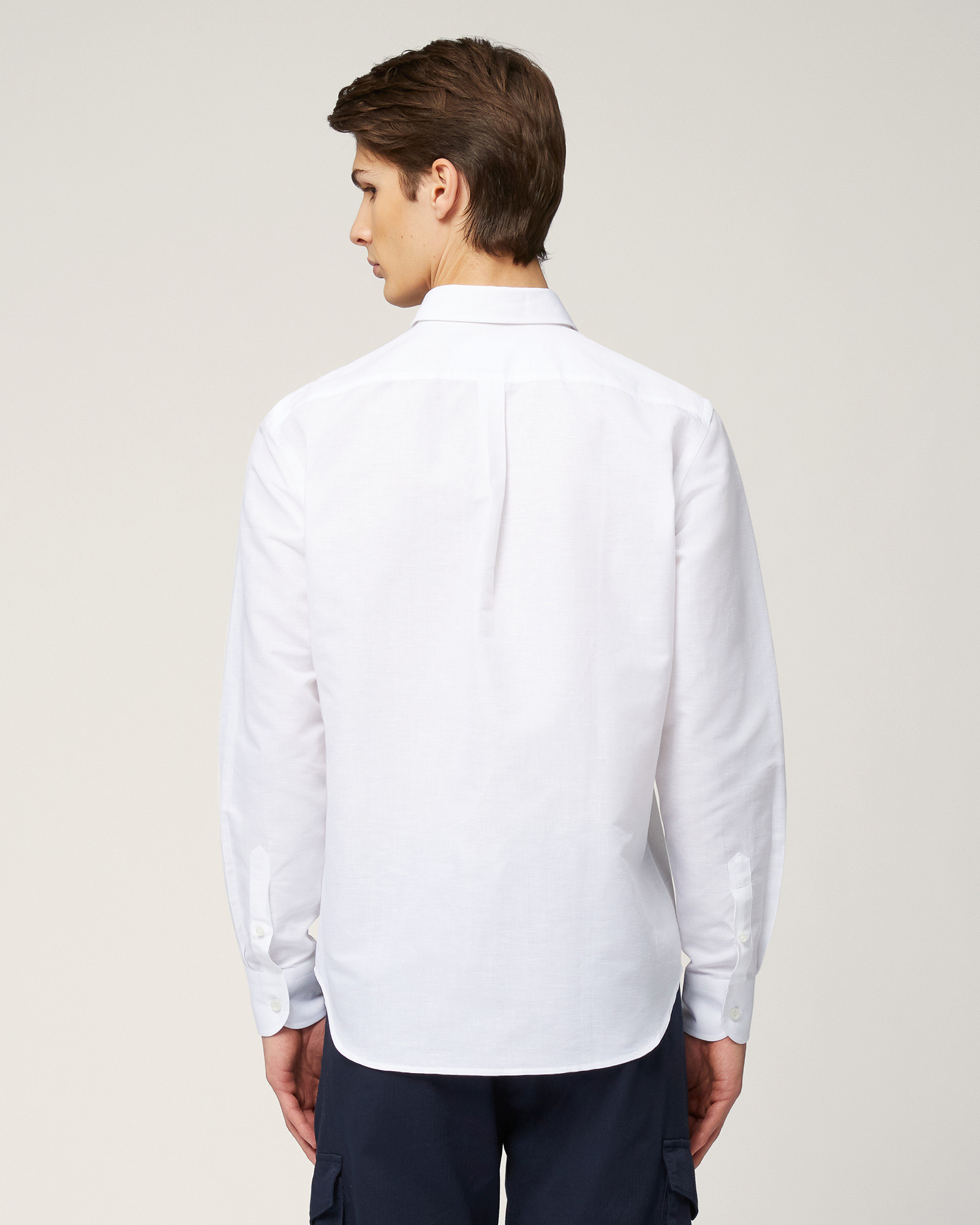 Slub Cotton Shirt, White, large image number 1