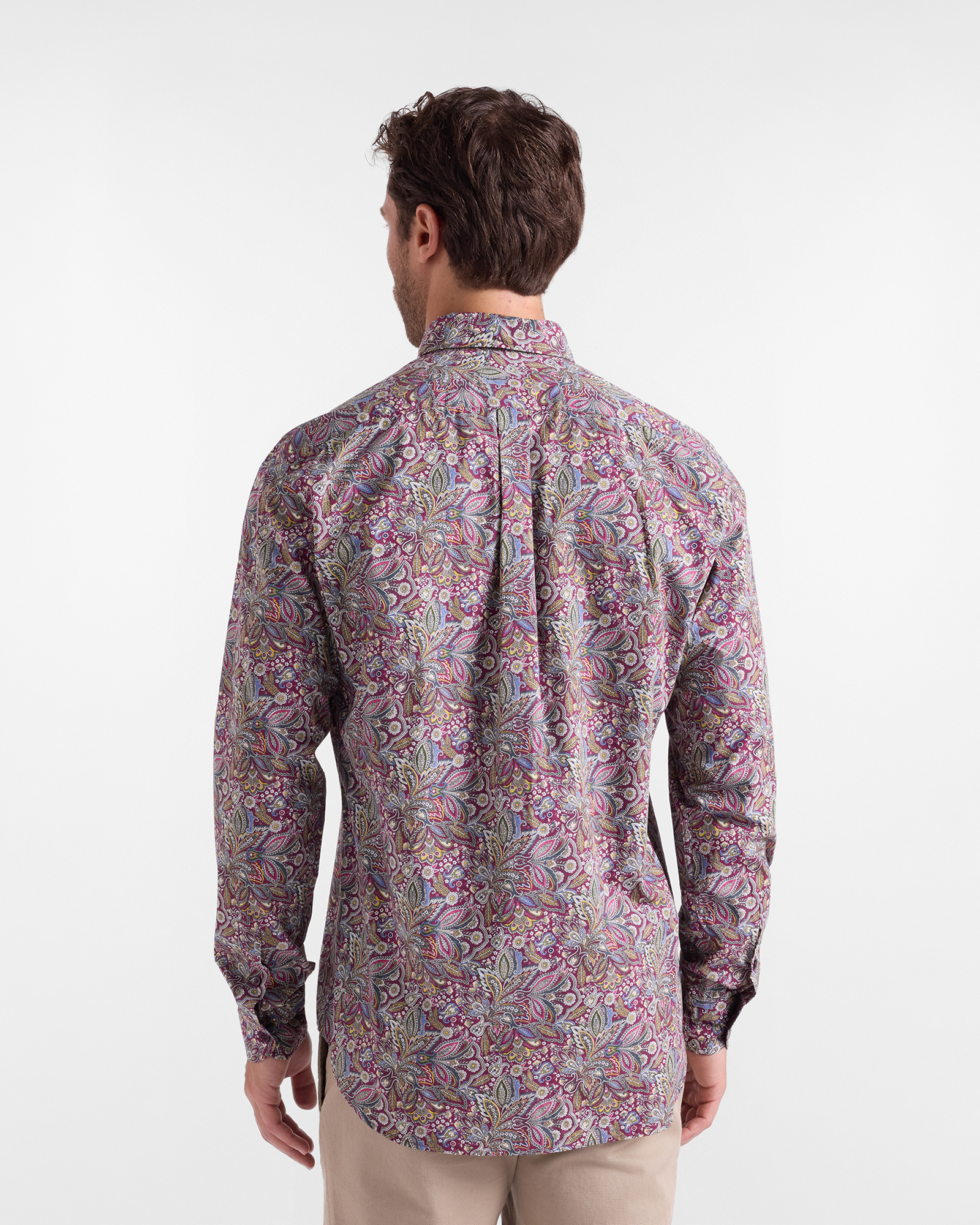 PAISLEY-PRINTED POPLIN SHIRT, DARK PURPLE, large image number 2