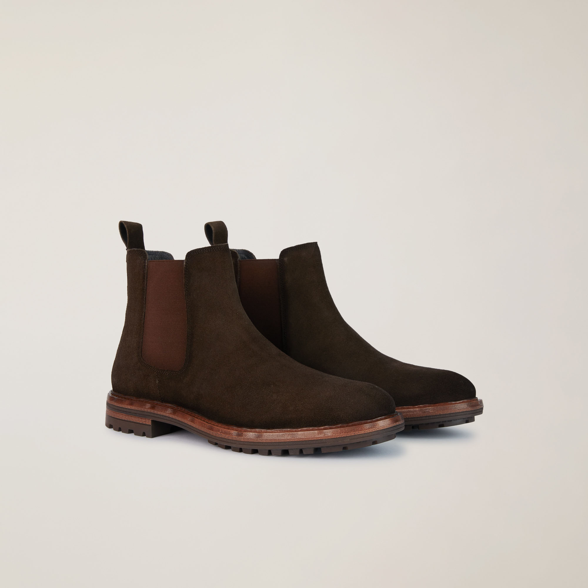 Stivaletto Chelsea In Pelle Scamosciata, Marrone Scuro, large image number 1