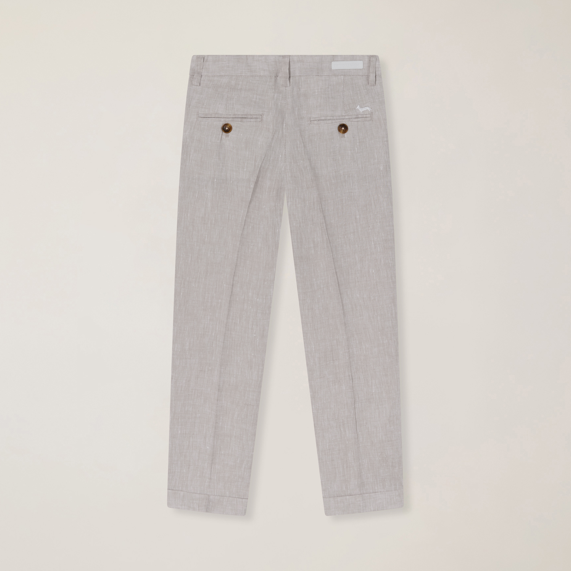 Pantalón de lino con bolsillo diagonal