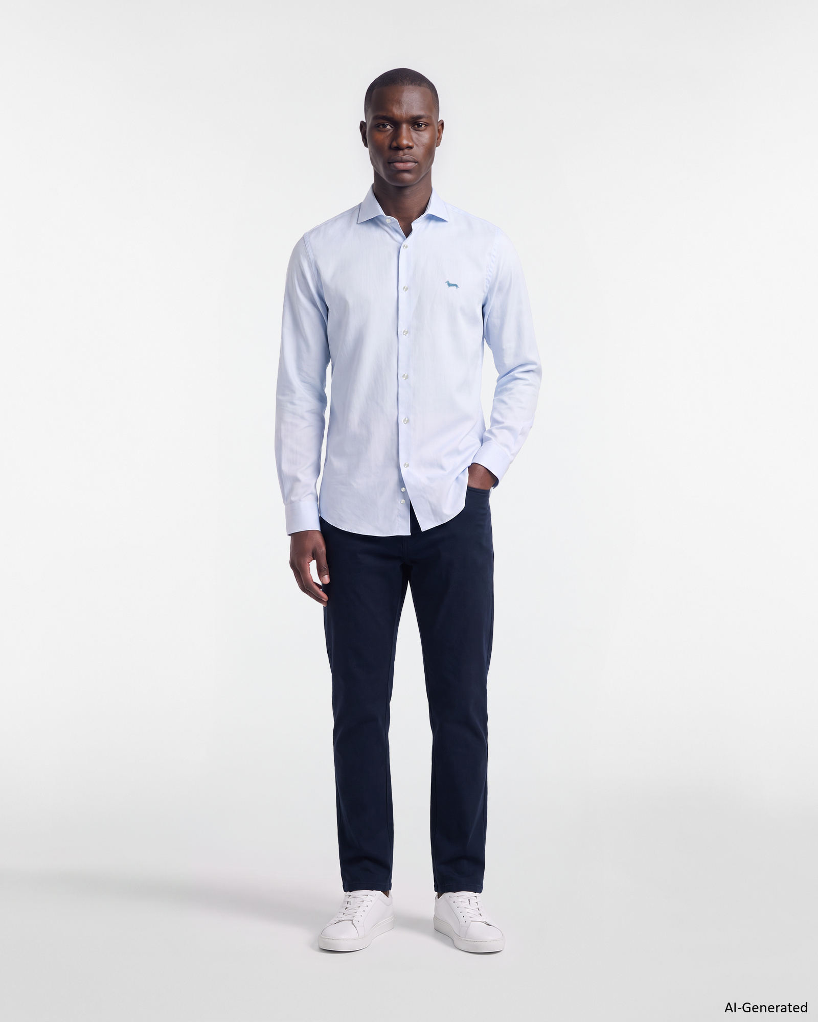 Camicia Uomo Cotone Armaturato no iron Narrow Fit, SKY, large