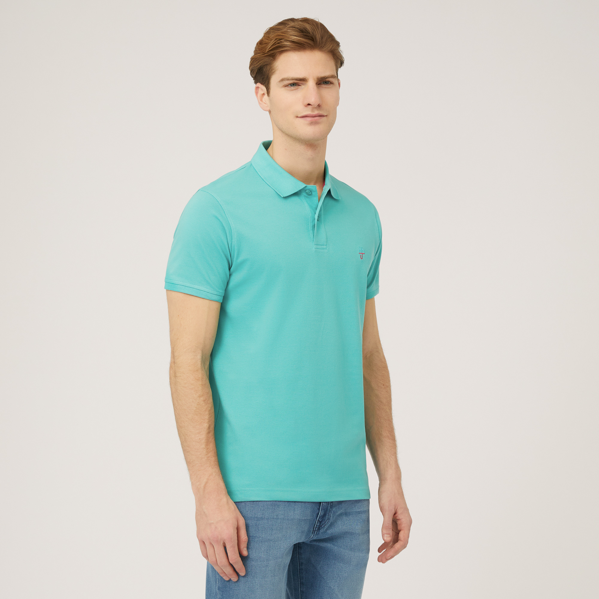 Polo In Cotone, Verde, large