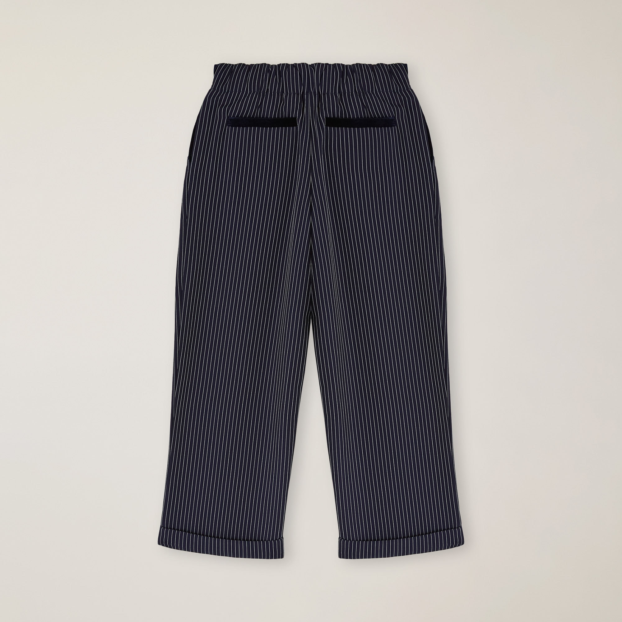 Pantalone palazzo gessato, Blu Navy, large image number 1