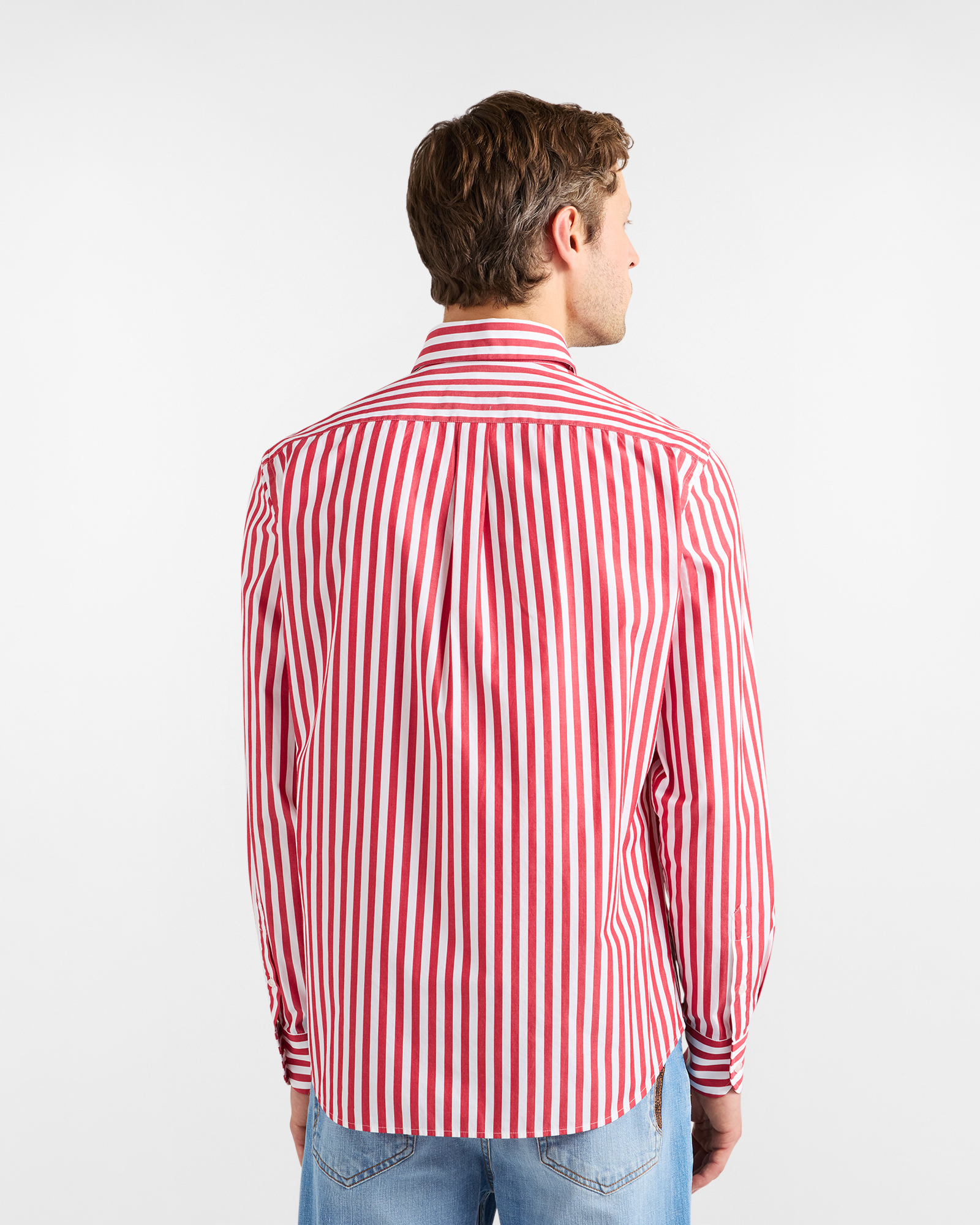 Camicia Uomo a Righe "Sorbetto", Rosso , large image number 2