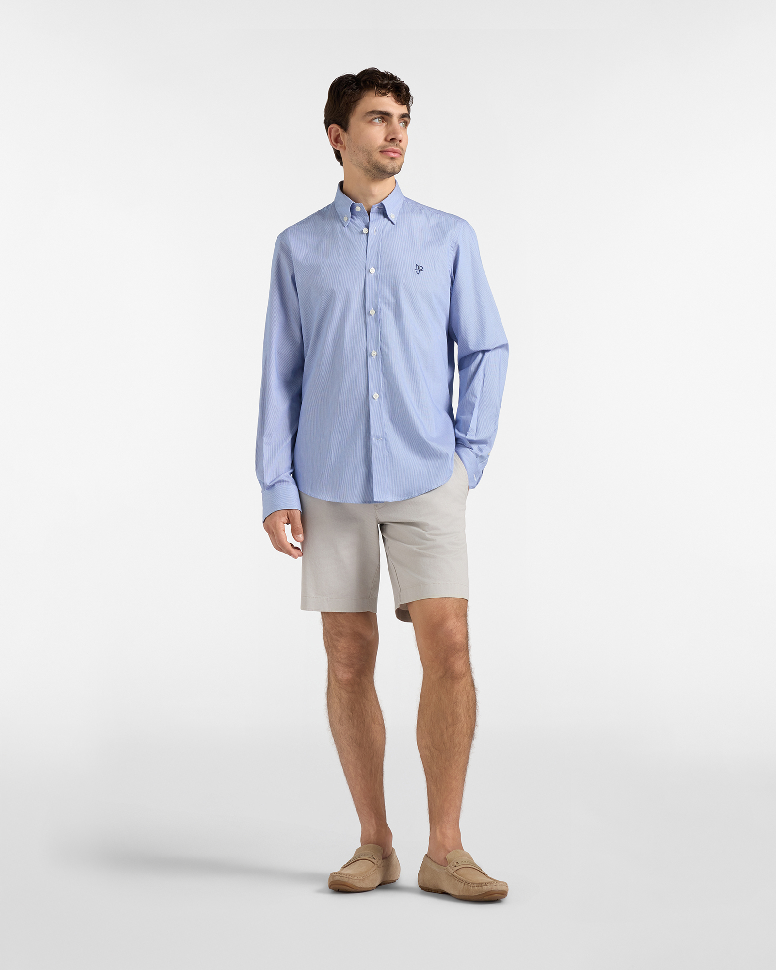 Camicia Uomo In Puro Cotone Narrow Fit, Blu chiaro, large image number 3