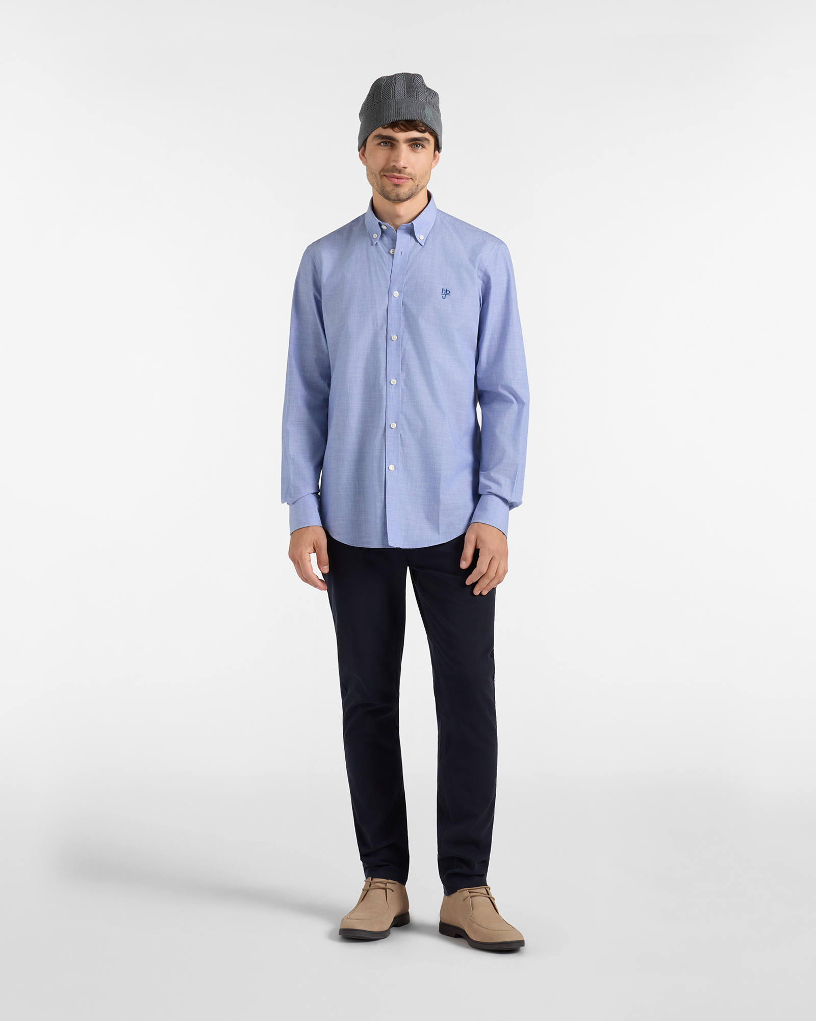 Camicia HBJ Uomo Regular Fit in cotone, SKY, large image number 3