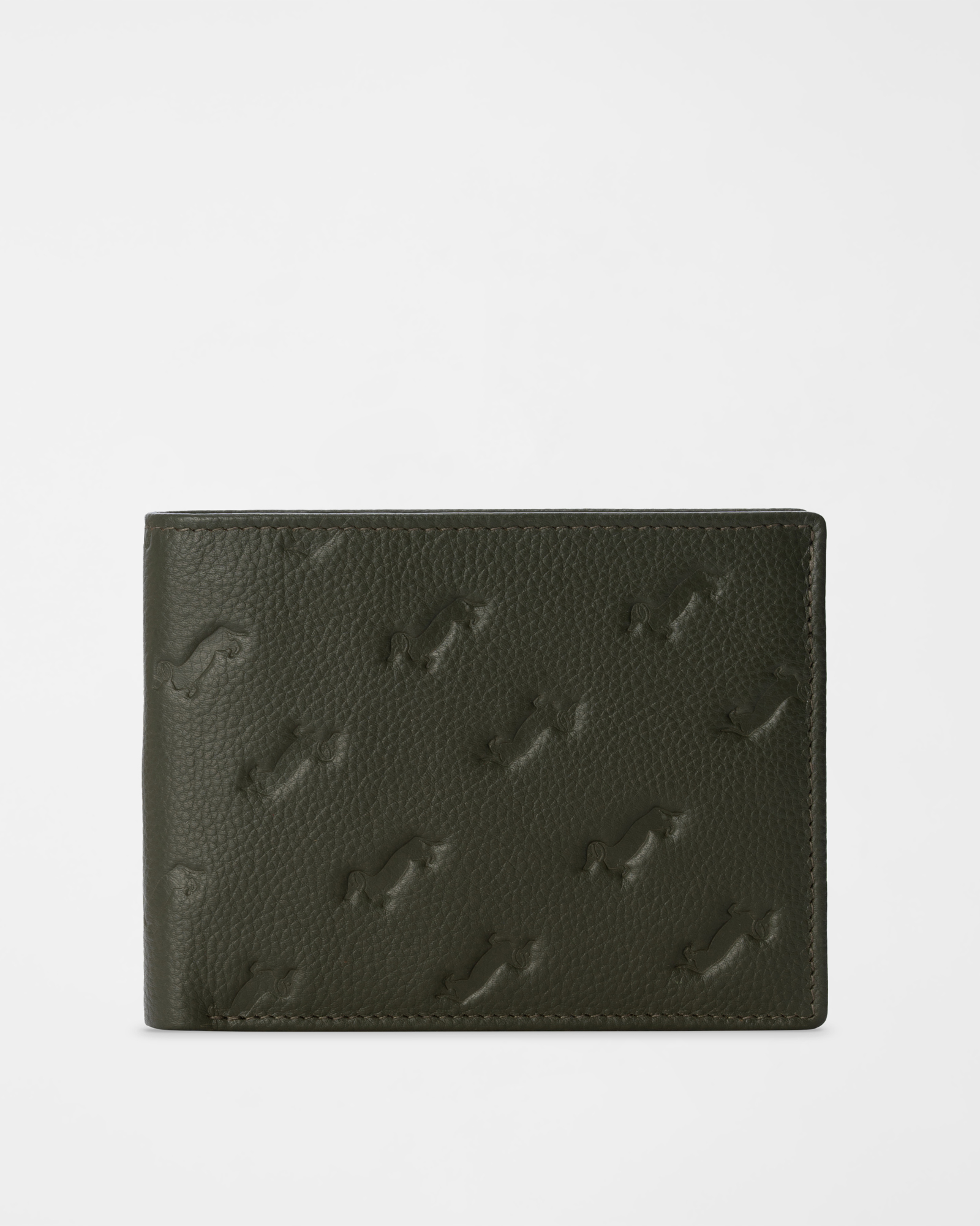 Men&rsquo;s Genuine Leather Wallet with All-Over Brown Dachshund Design