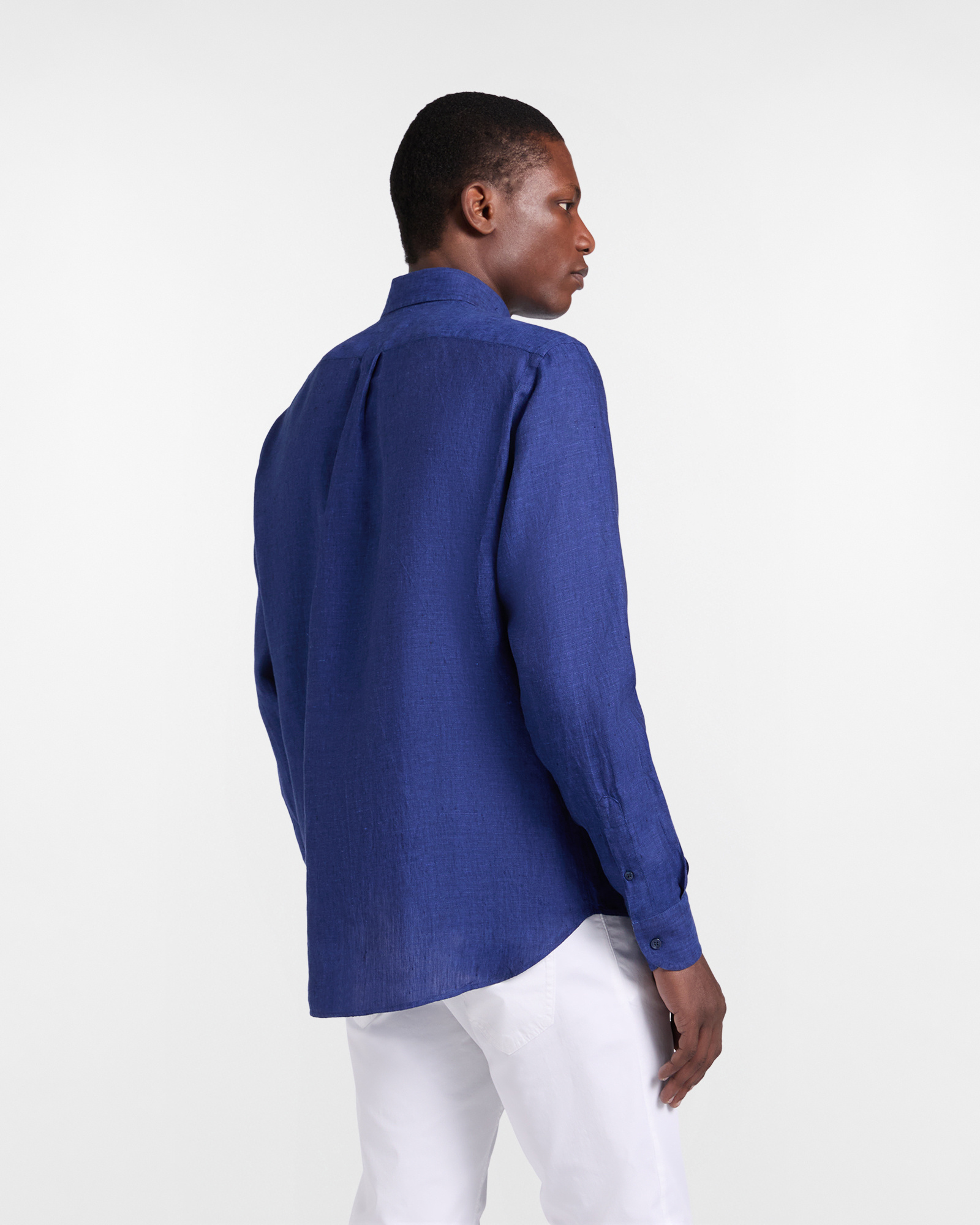 Regular-fit pure linen shirt, Dark Blue, large image number 2