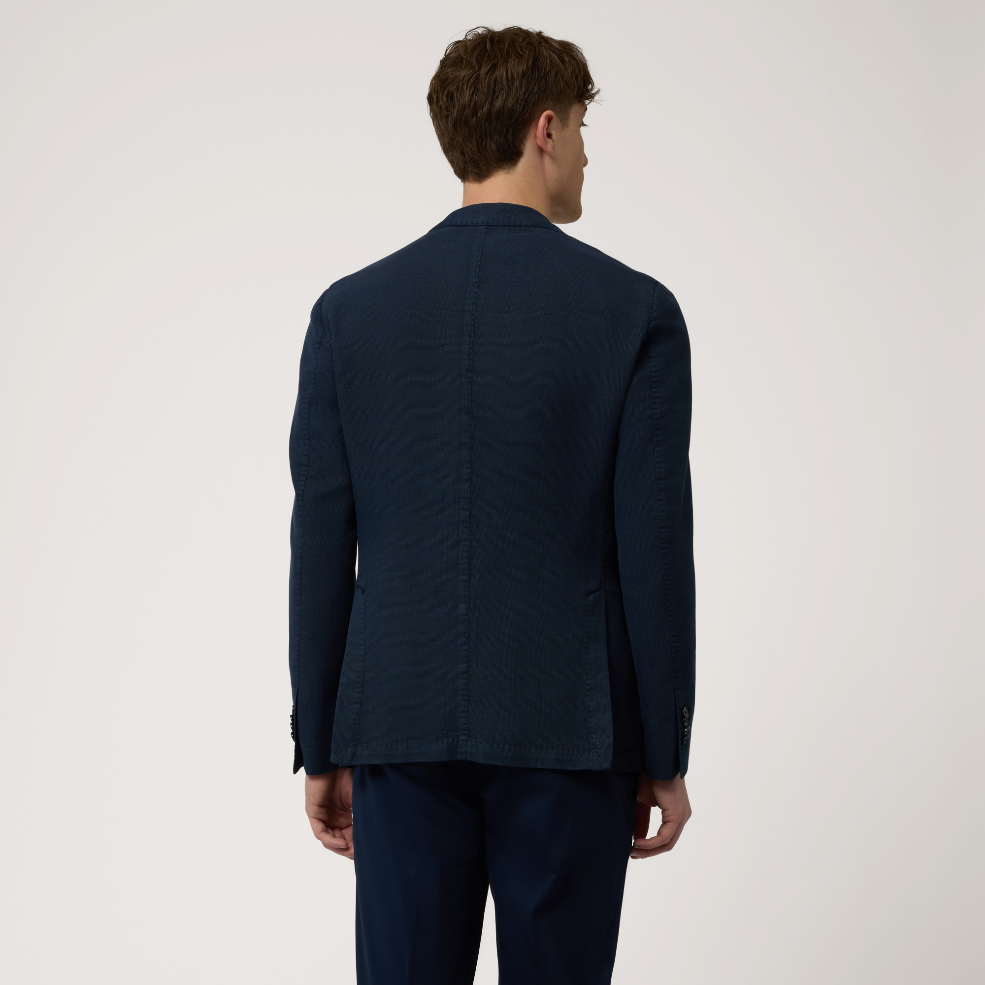 Cotton-Blend Jacket, Navy Blue, large image number 1