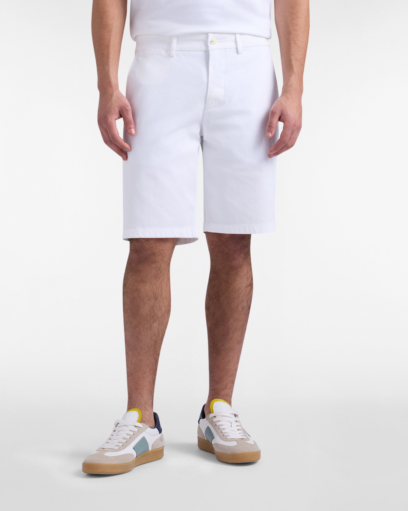 Men's cotton Bermuda shorts, White, large