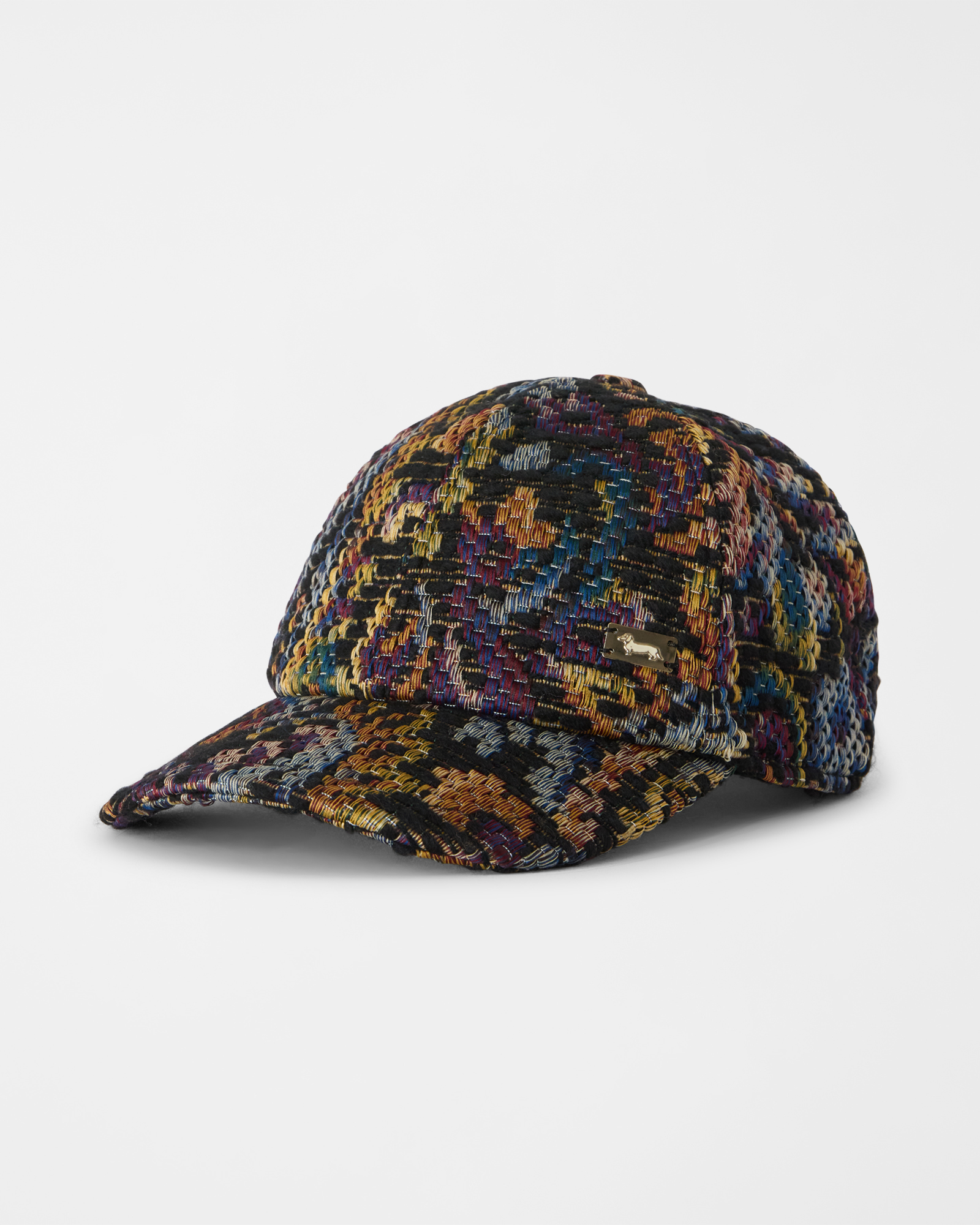 Women&rsquo;s baseball cap in paisley fabric, BLACK, large