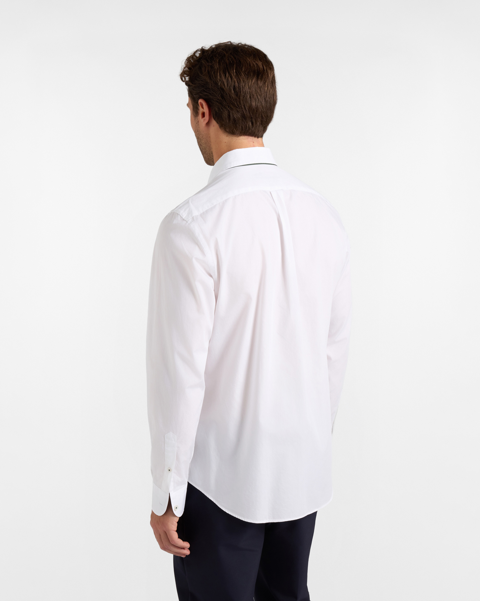 Men's regular-fit  peach poplin shirt with logo, WHITE, large image number 2