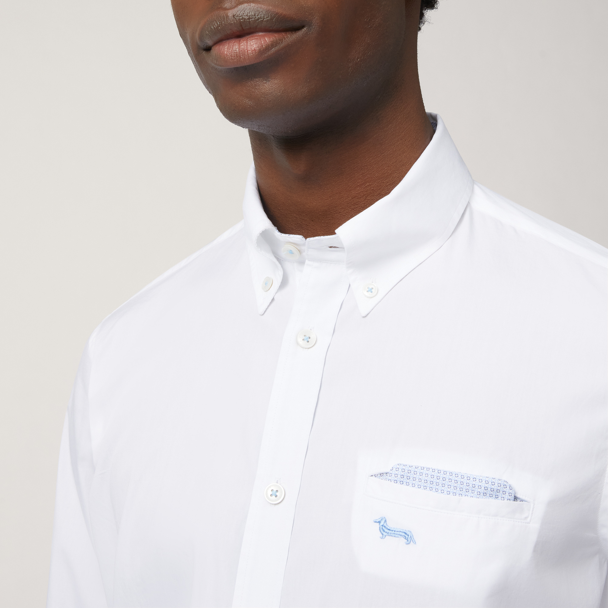 Camisa de algodón con bolsillo, Blanco, large image number 2