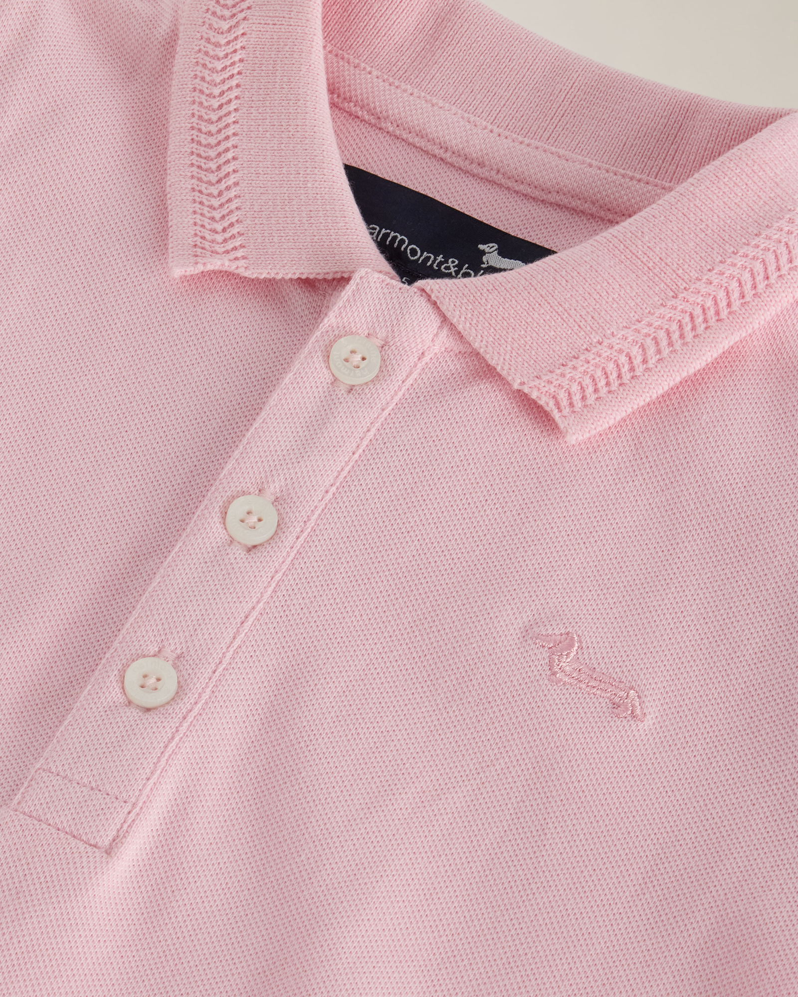 Polo de piqu&eacute; con sisa y detalle de logotipo bordado, Rosa, large image number 2