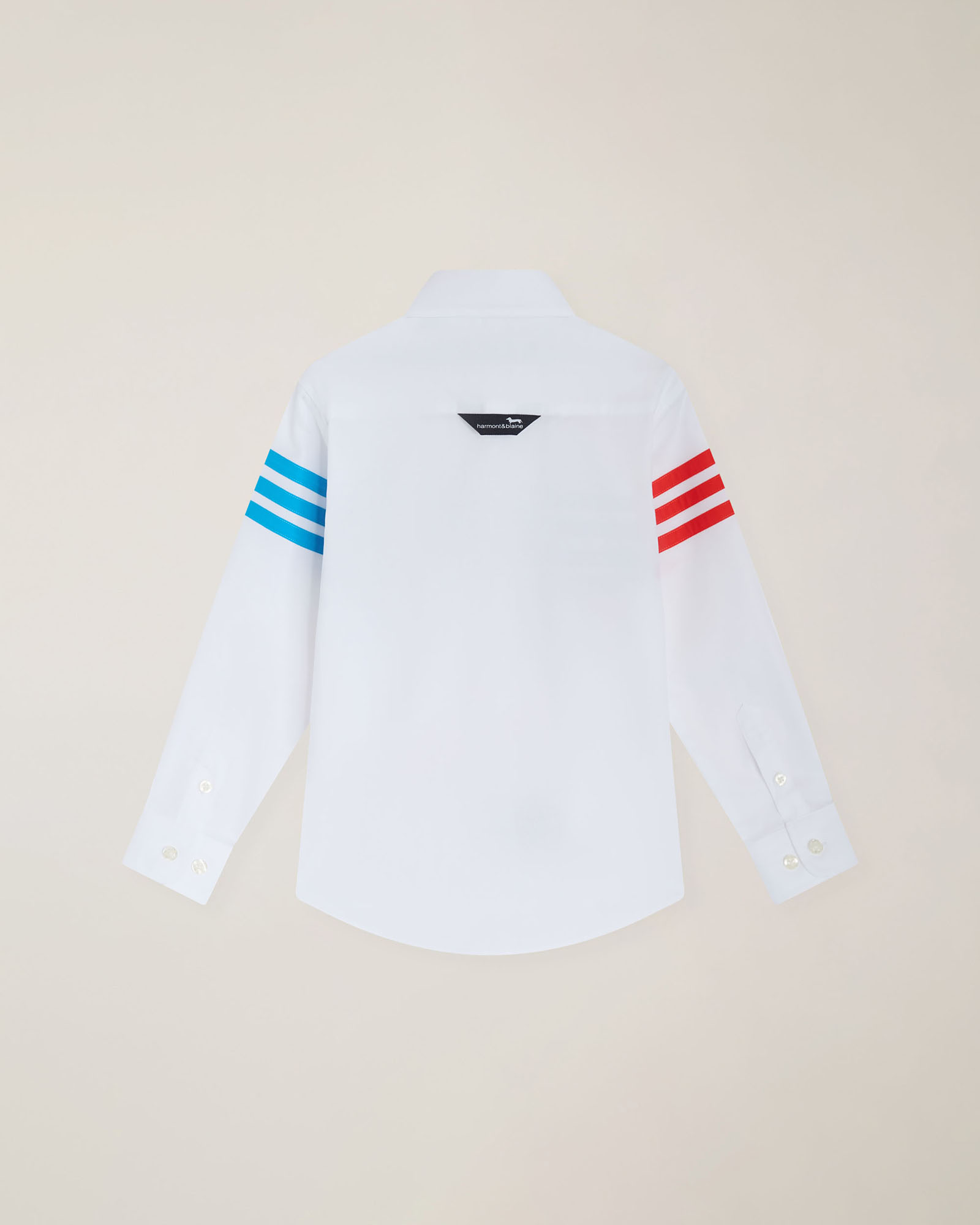 Shirt with multicolor stripes & logo embroidery