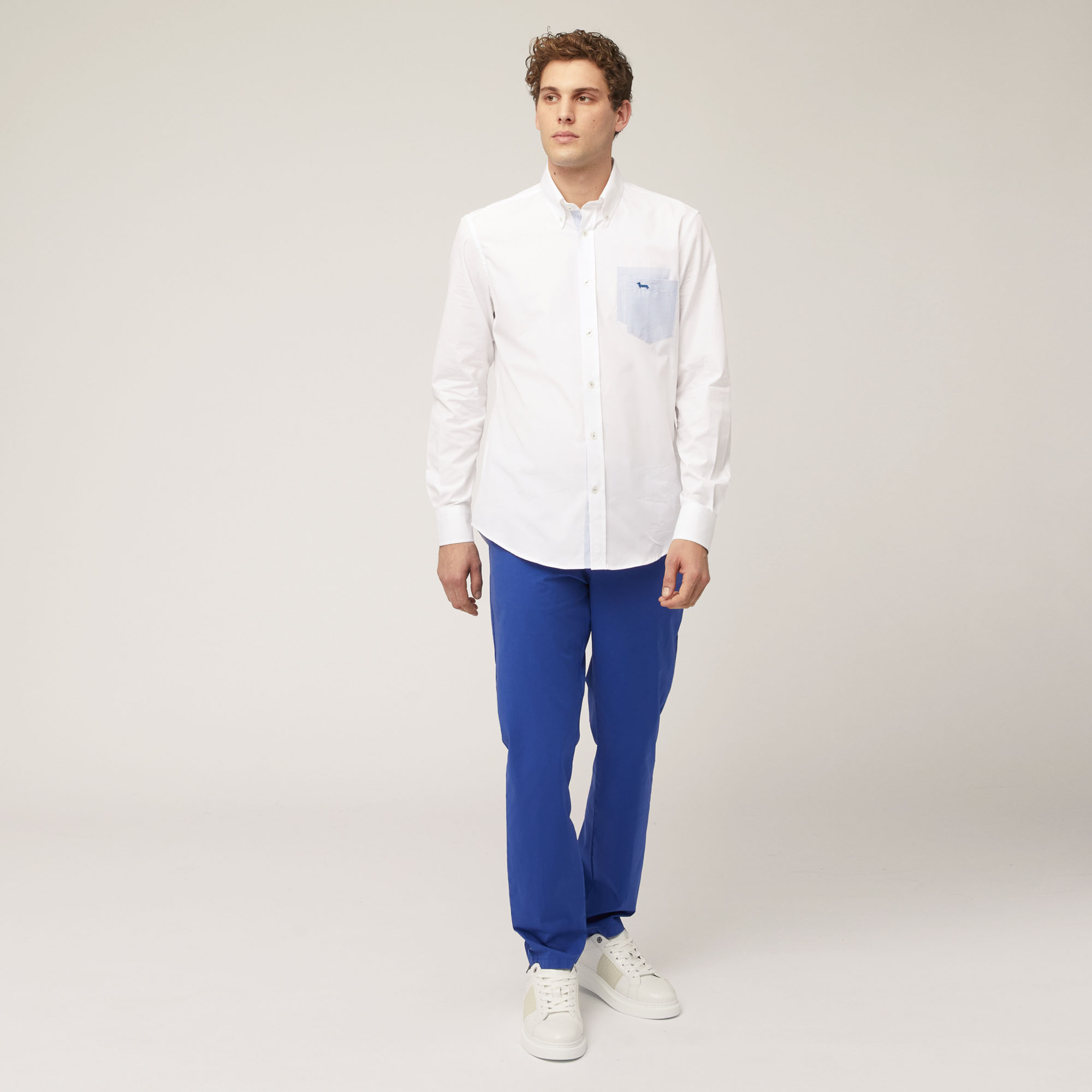 Cotton Shirt with Double Pocket, White, large image number 3