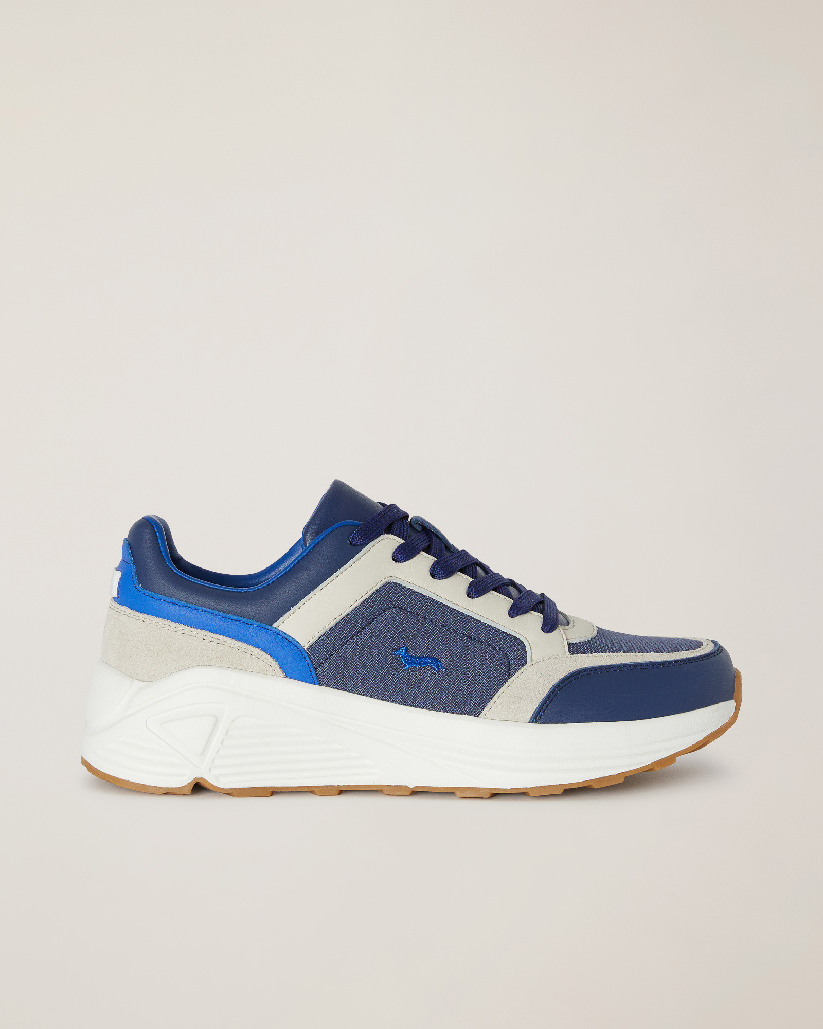 Sneakers Multimateriche, Blu Cina, large