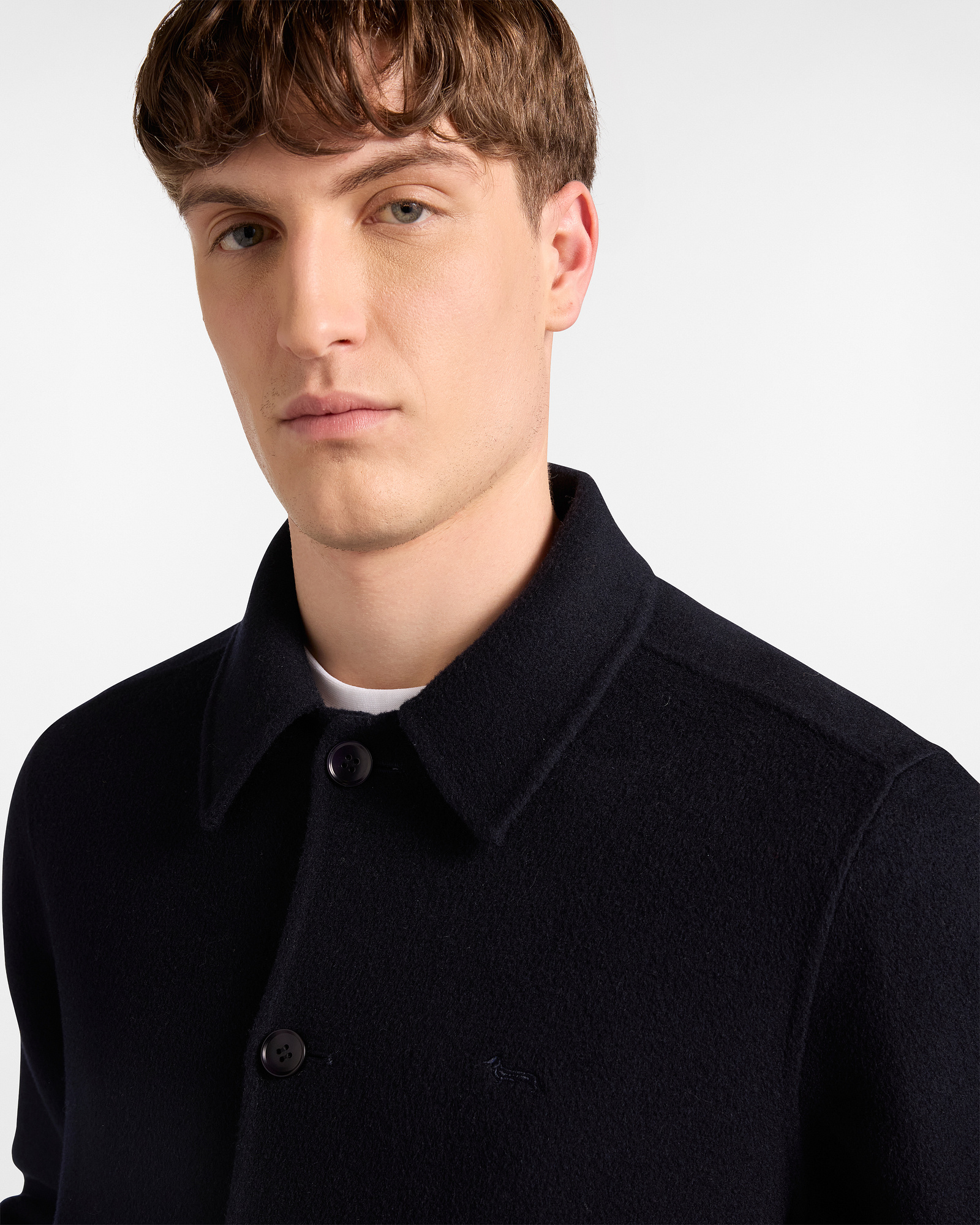 Wool Overshirt, Navy Blue, large image number 2
