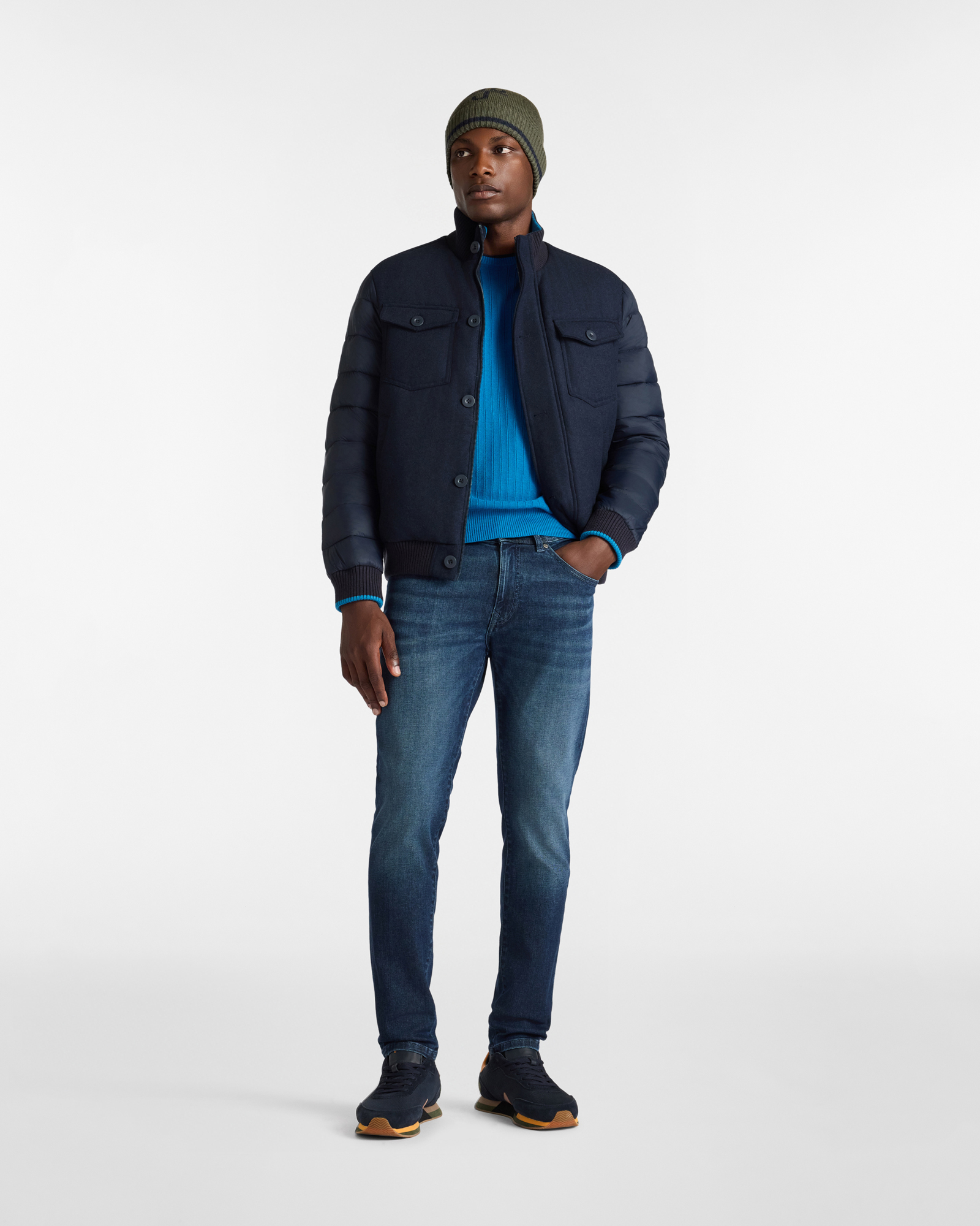 Slim Fit Five-Pocket Jeans in Stretch Denim, Denim Blue, large image number 3