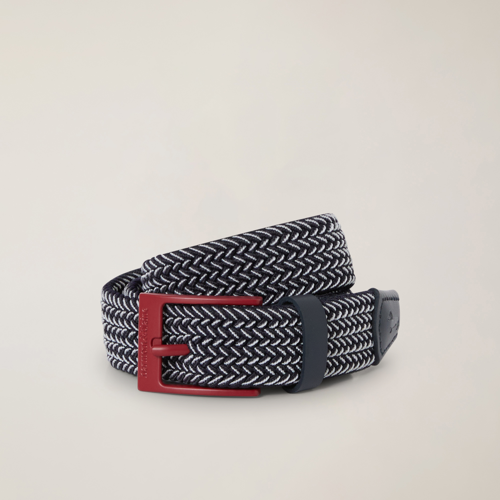 Ceinture élastique tissée, Marine, large