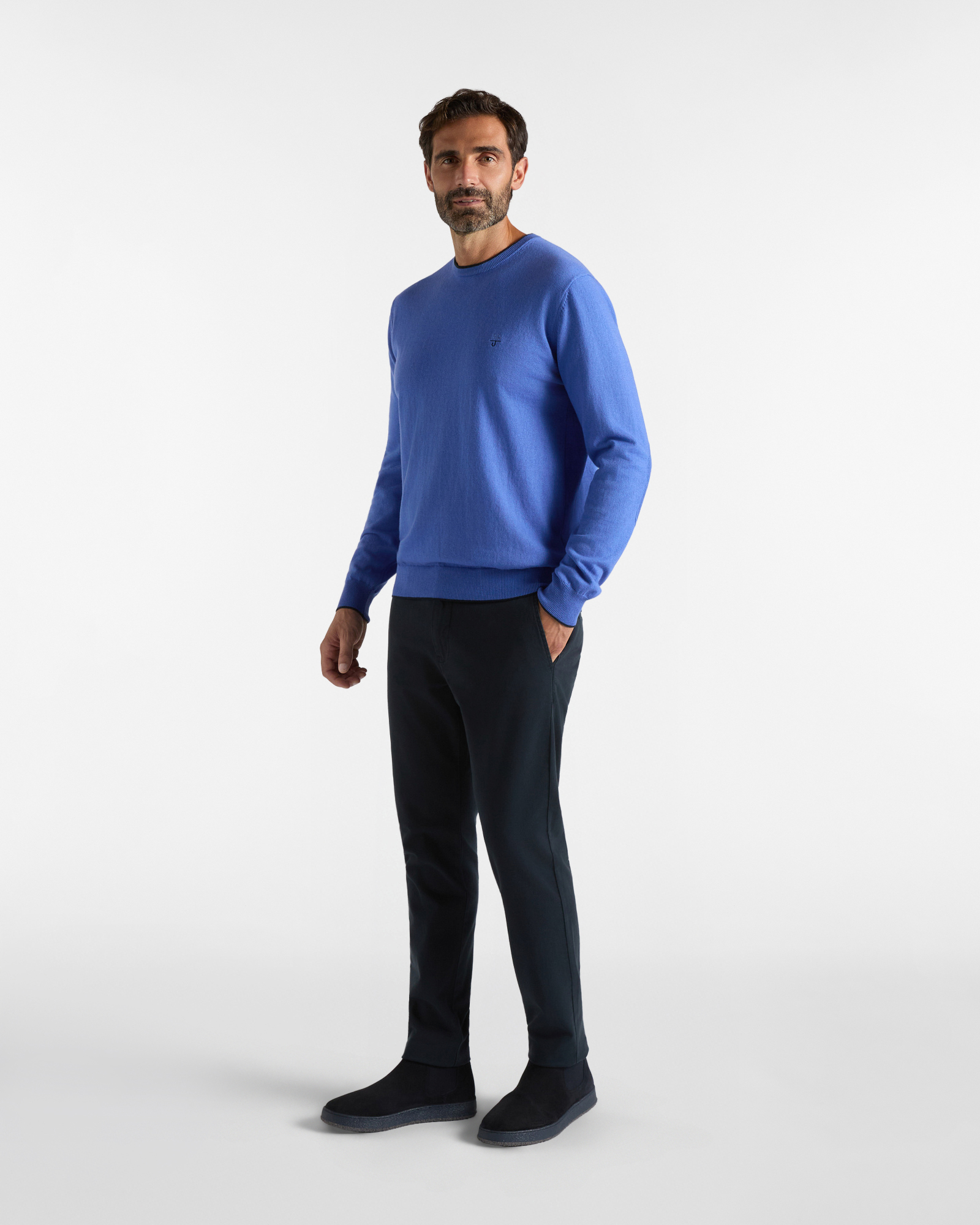 Maglia Girocollo HBJ Uomo in misto lana e cashmere, ORTENSIA, large