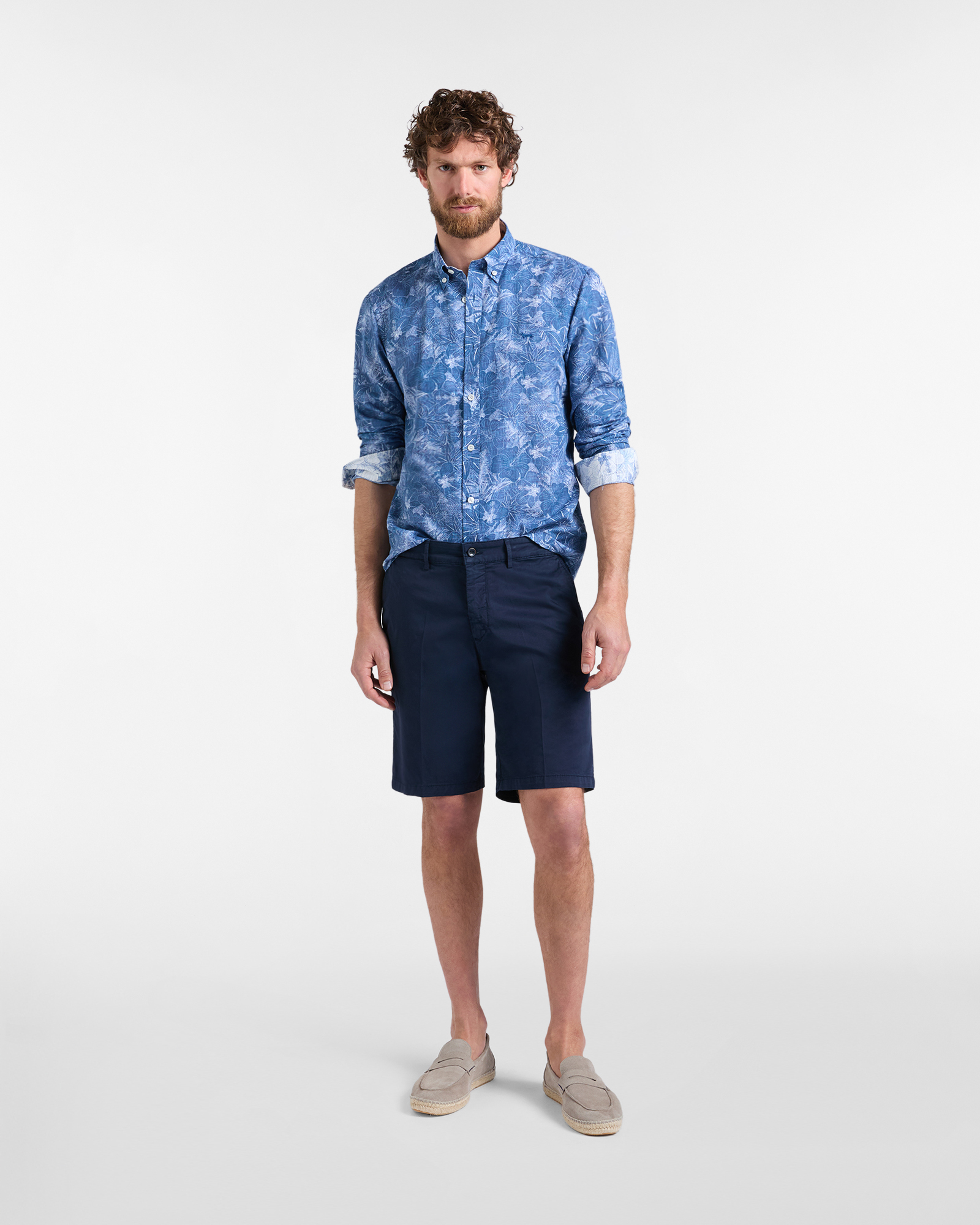 Men's narrow-fit floral print shirt, Light Blue, large image number 3