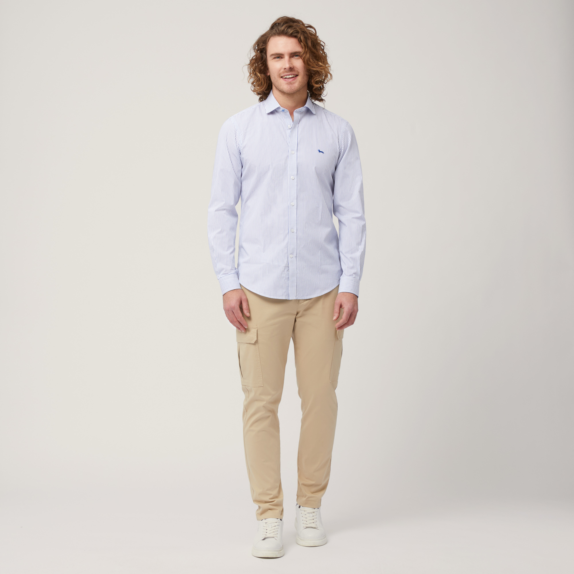 Striped Organic Cotton Poplin Shirt, Blue, large image number 3
