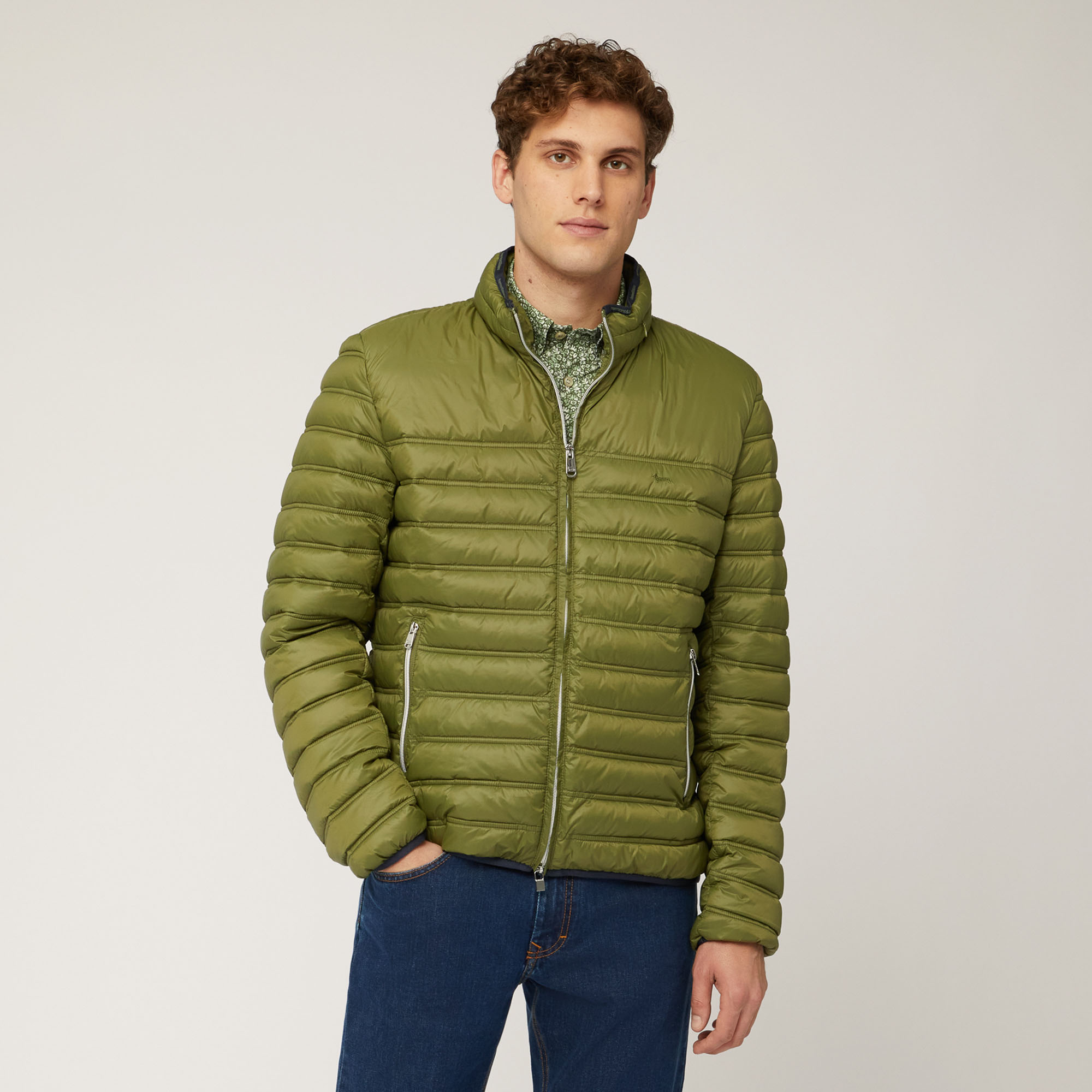 Bomber In Nylon Imbottito, Verde, large image number 0