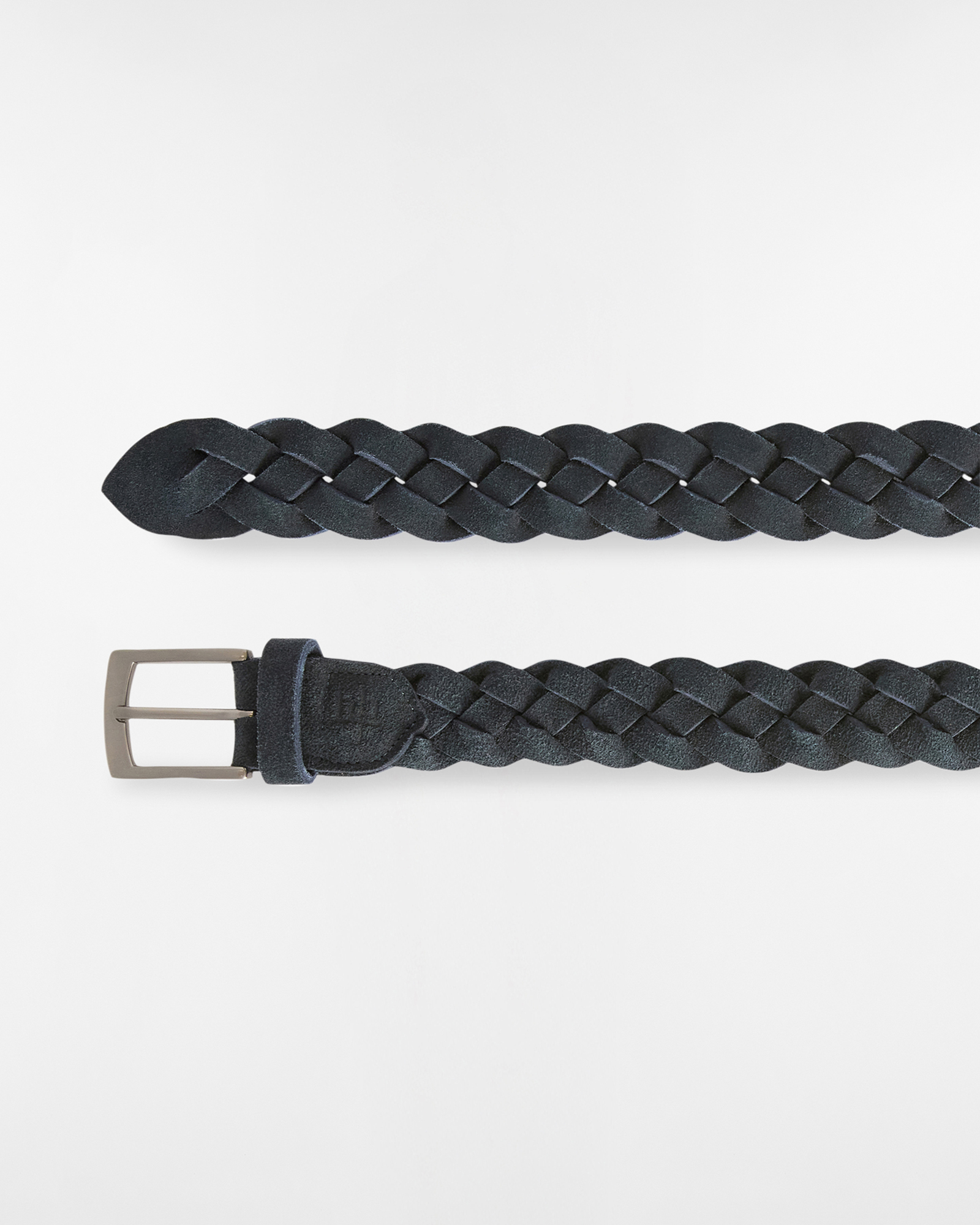 Suede Braided Belt, Dark Blue, large image number 1