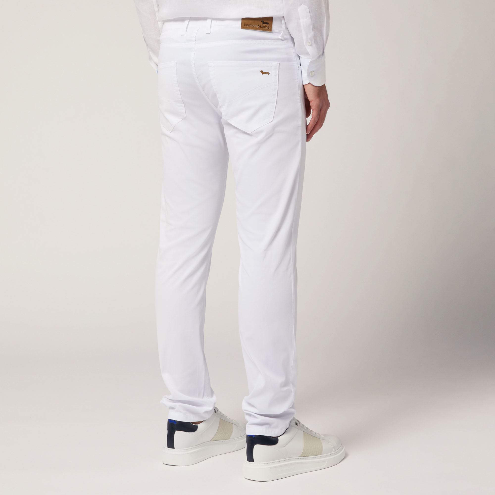 Narrow Five-Pocket Pants, White, large image number 1
