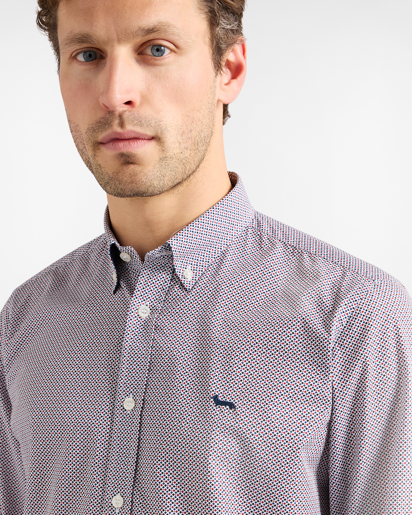 Regular-fit micro-print shirt, Red, large image number 2