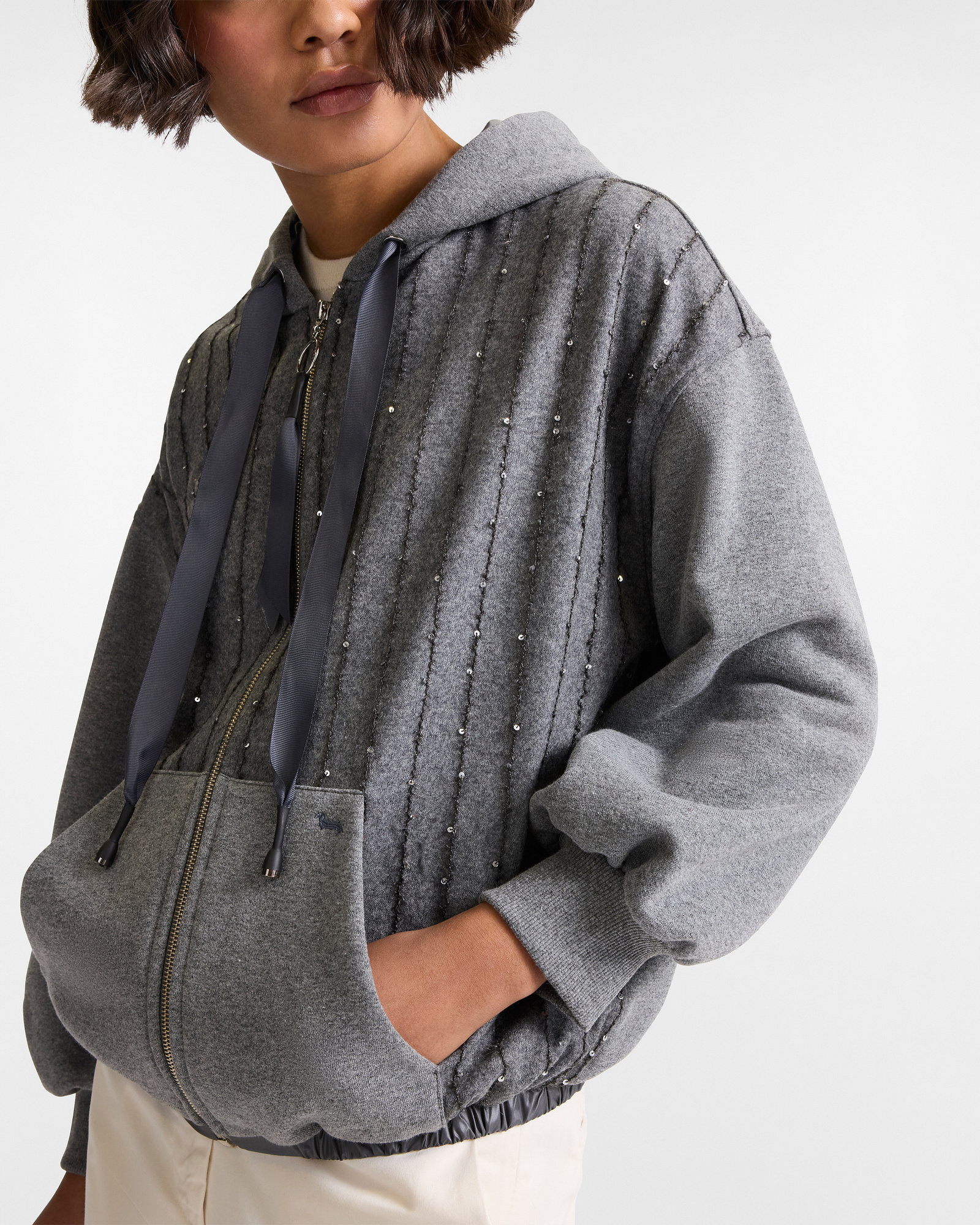 Oversized Hoodie with Puff Sleeves, Anthracite, large image number 2