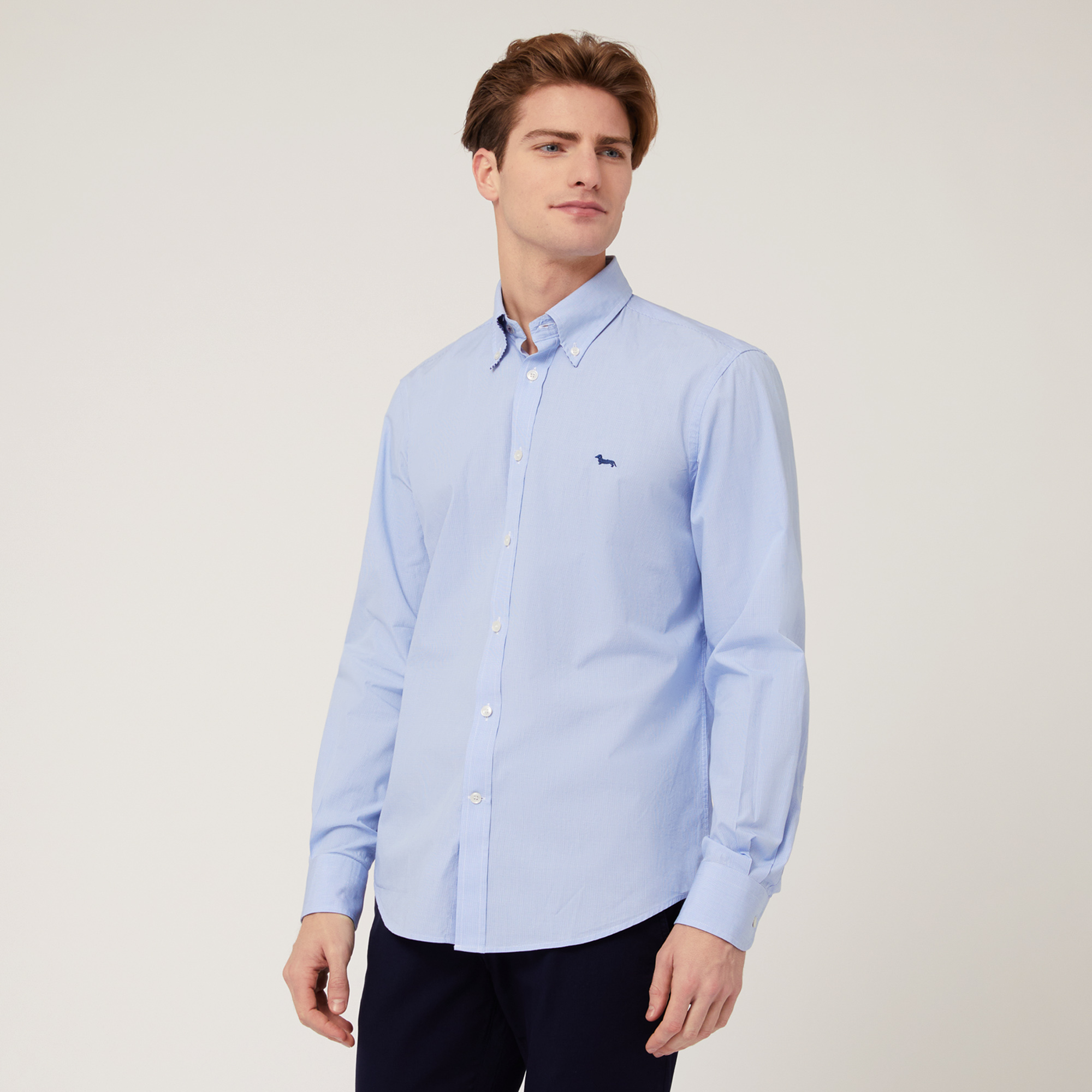 Camicia In Cotone Regular Fit, Sky Blue, large