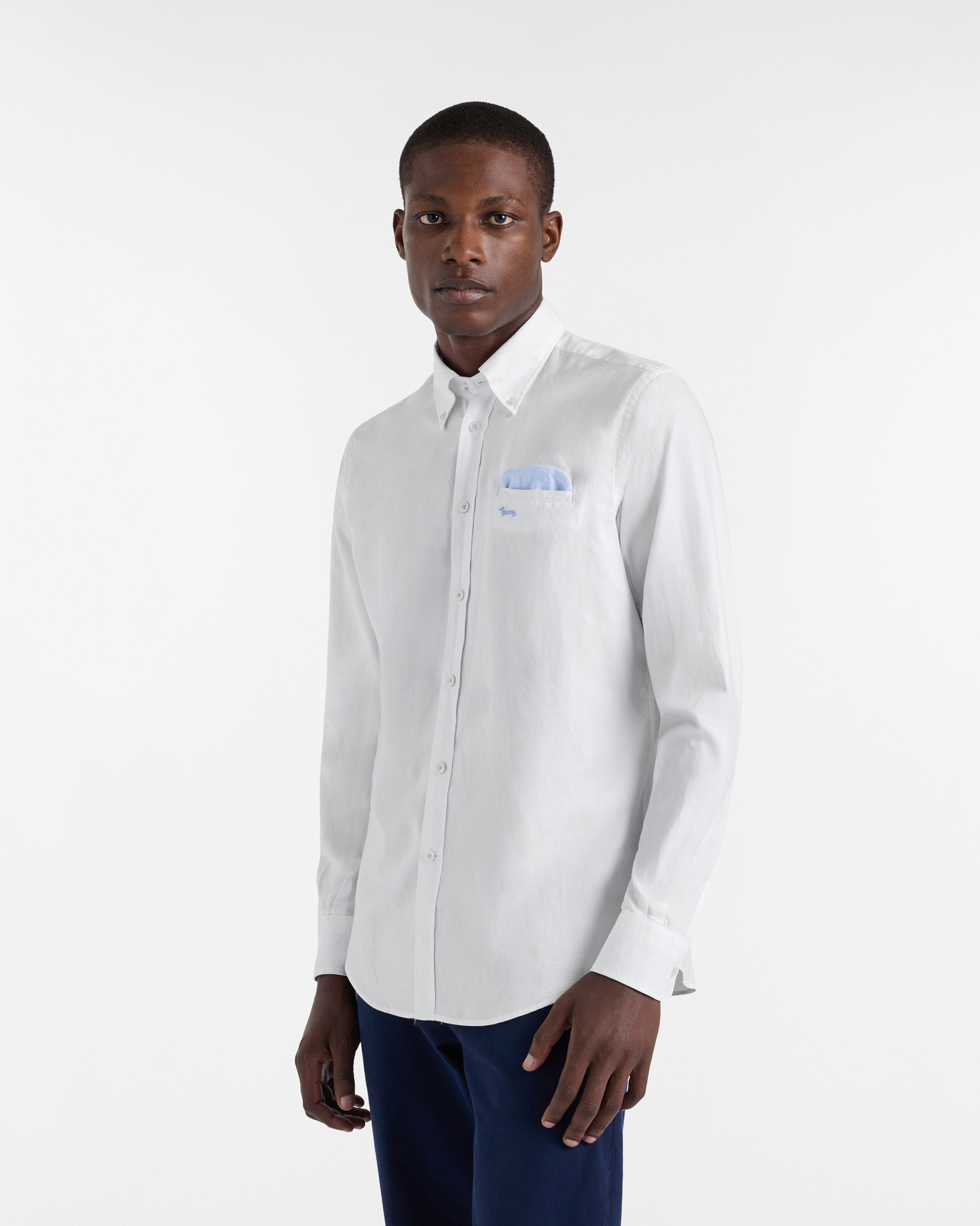 Cotton Shirt with Pocket Square