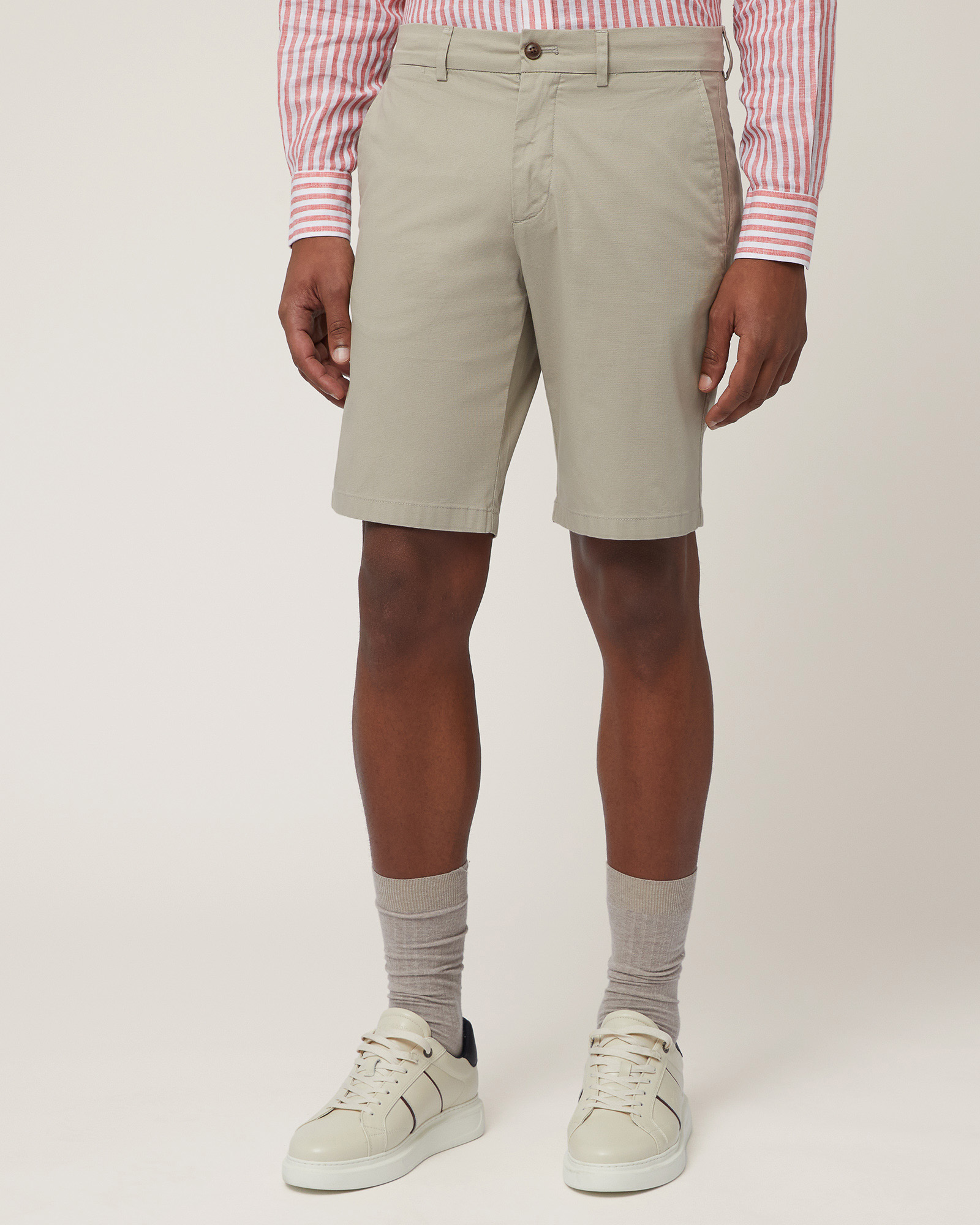 Bermuda In Cotone Stretch, Sabbia, large