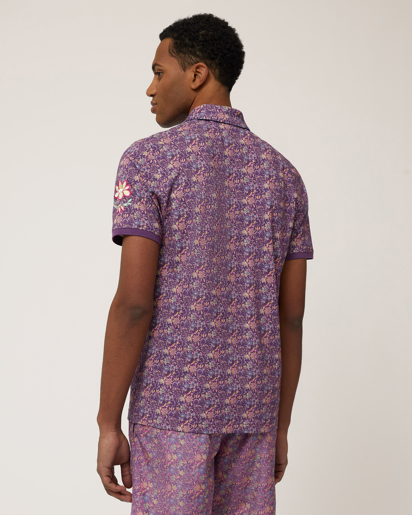 Cotton Polo with Flowers