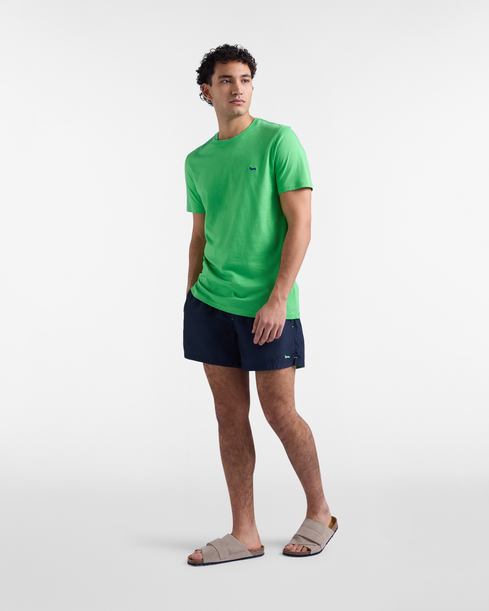 Camiseta ajustada de algod&oacute;n para hombre, Verde, large image number 3