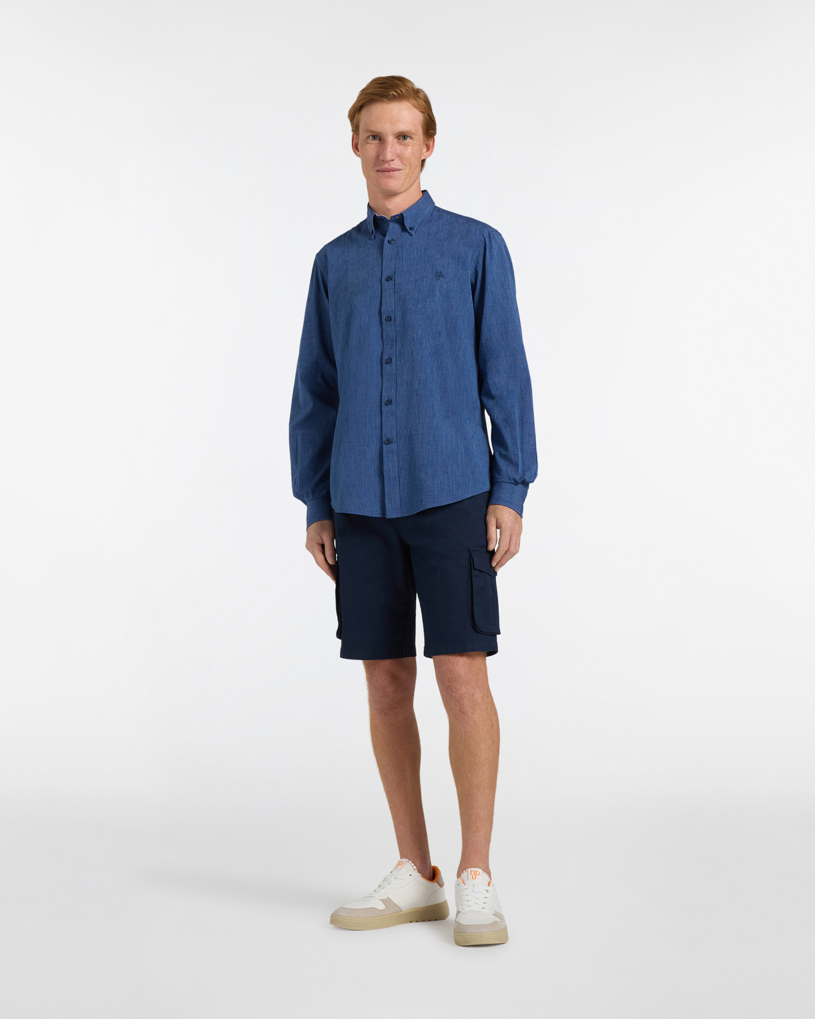 Camicia Uomo Cotone Strutturato Regular Fit, Blu scuro, large image number 3