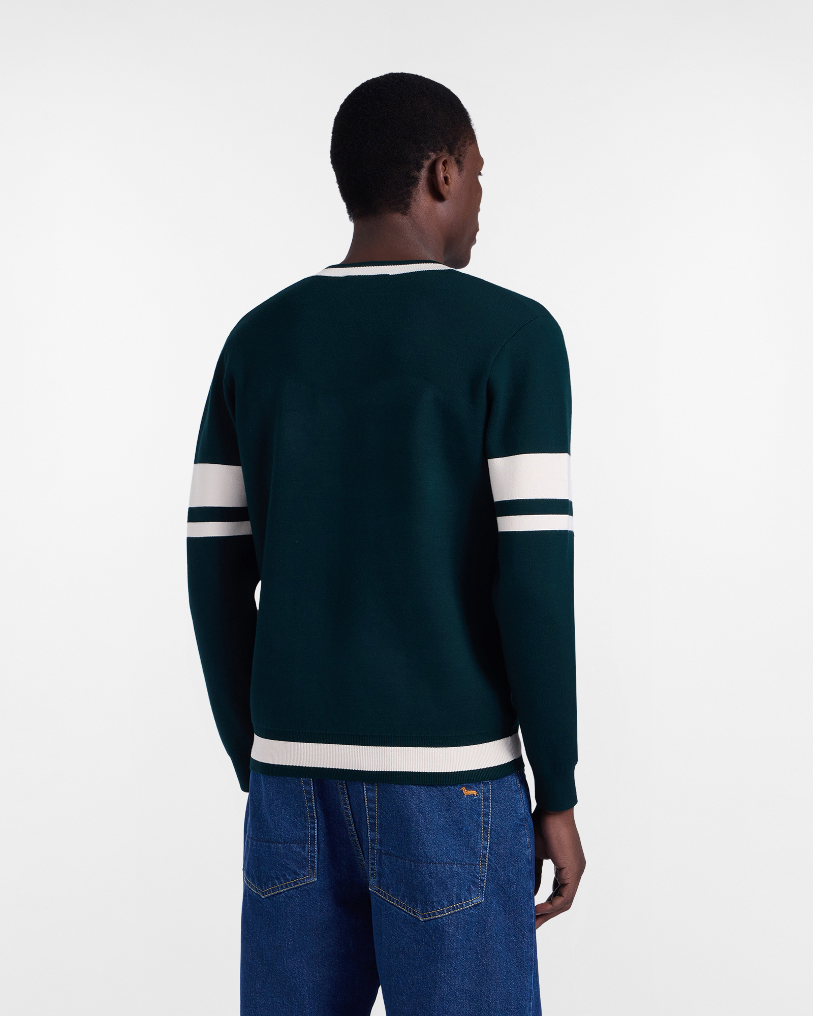 Jersey de hombre de estilo vintage con cuello de pico