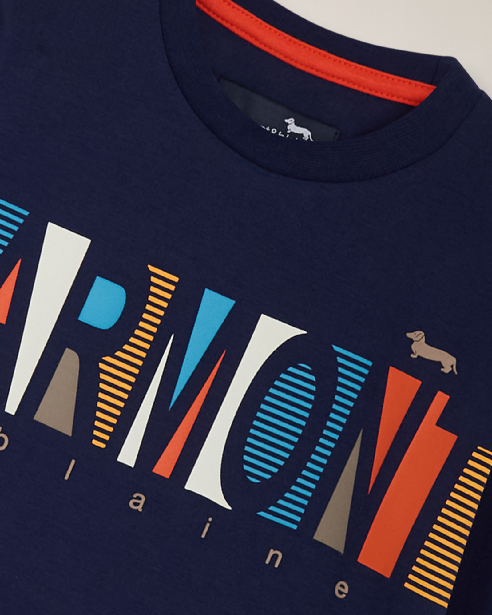 Jersey T‑shirt with multicolor logo print, Navy Blue, large image number 2