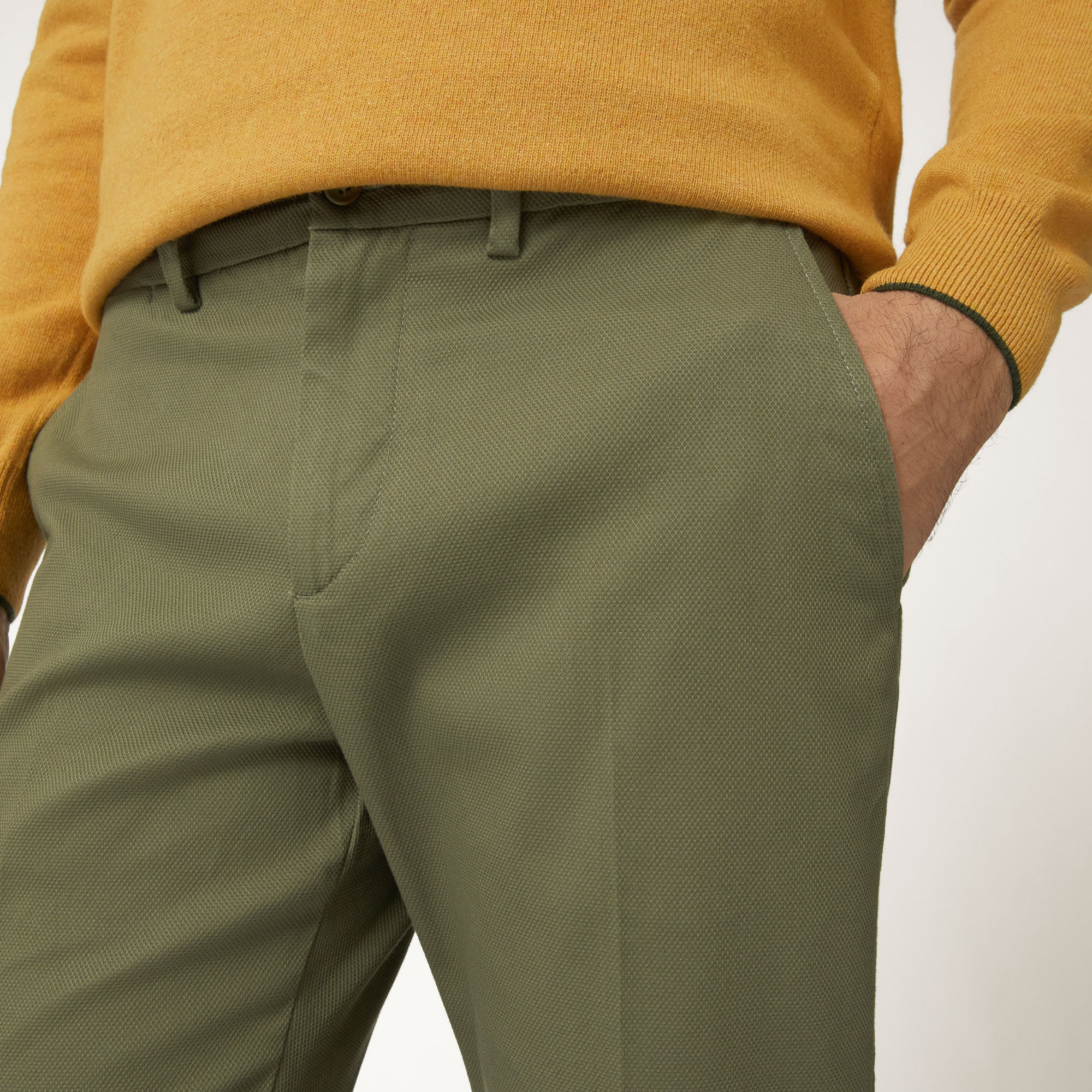 Narrow-Fit Stretch Cotton Chinos, Green, large image number 2