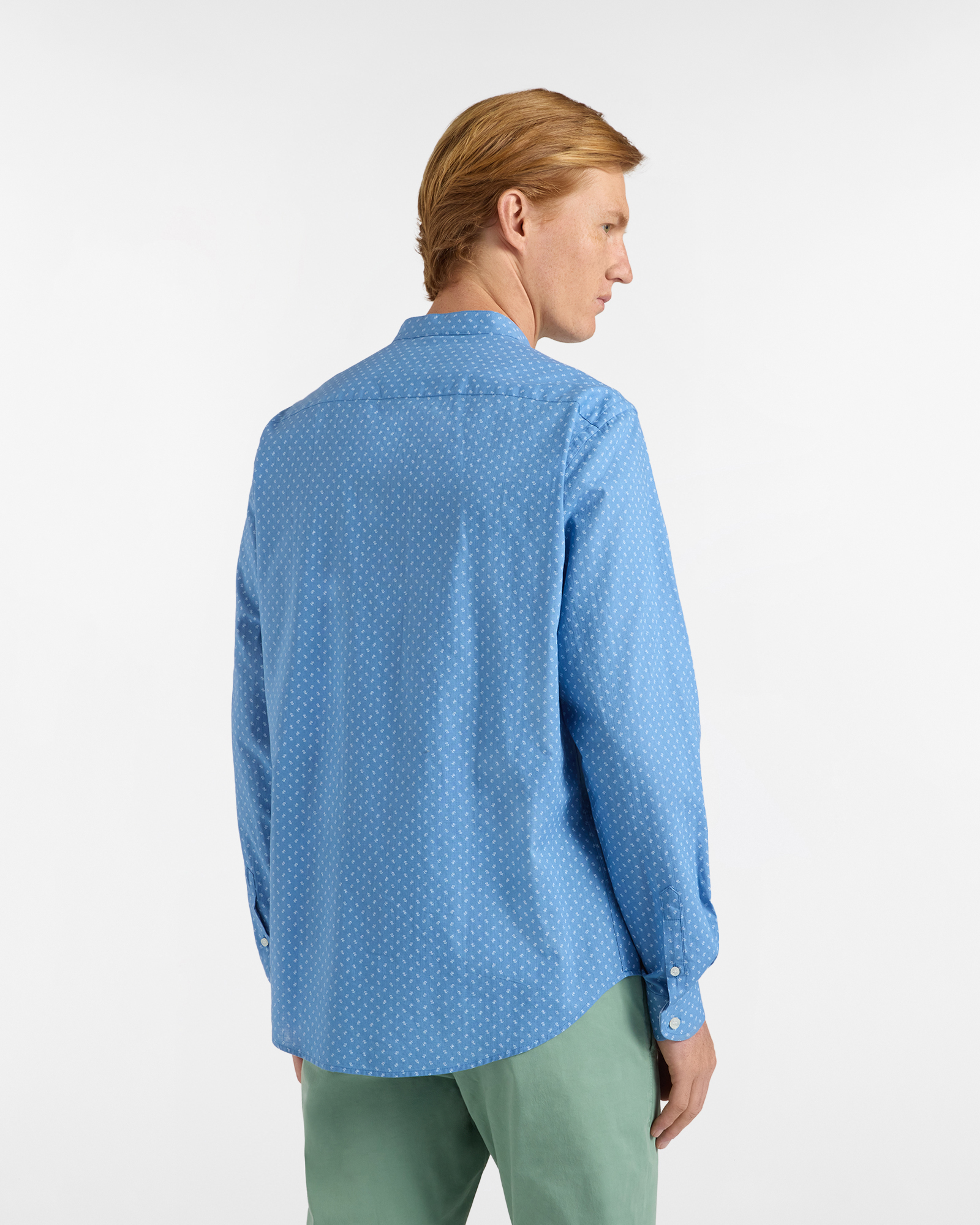 Camicia Collo alla Coreana con Micro Fantasia